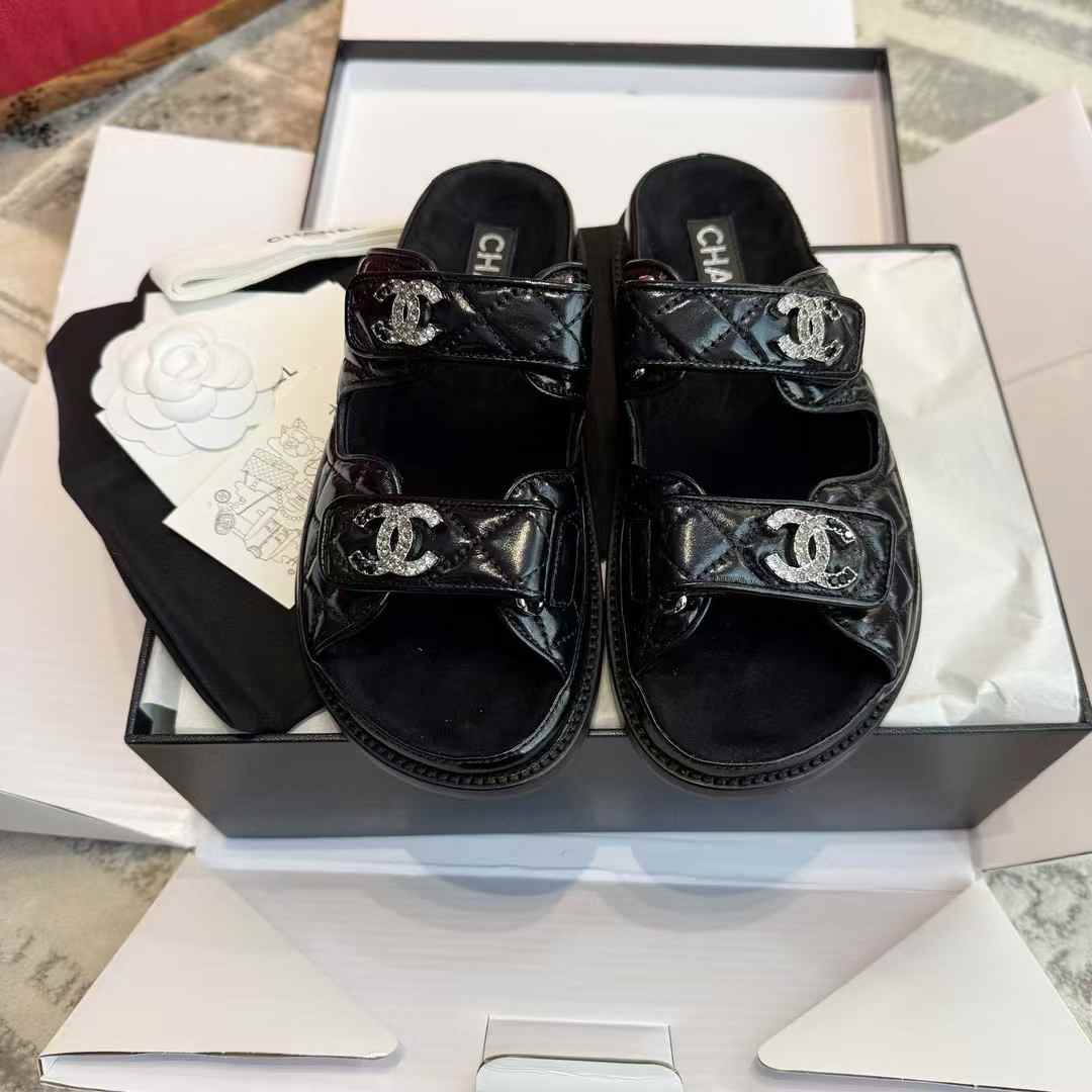Chanel oil wax slippers view 2