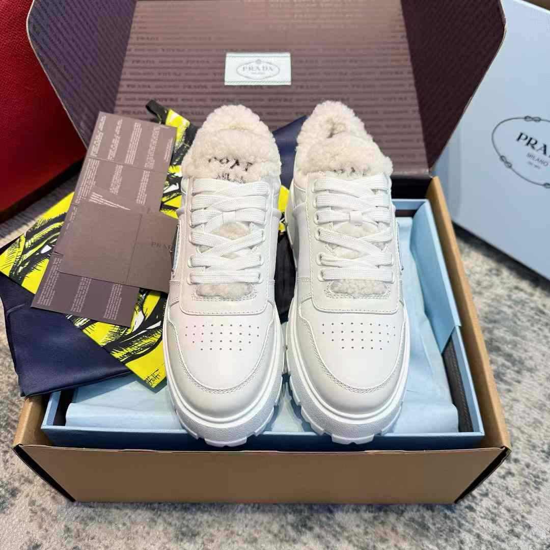 Prada Lamb fur sneakers view 2