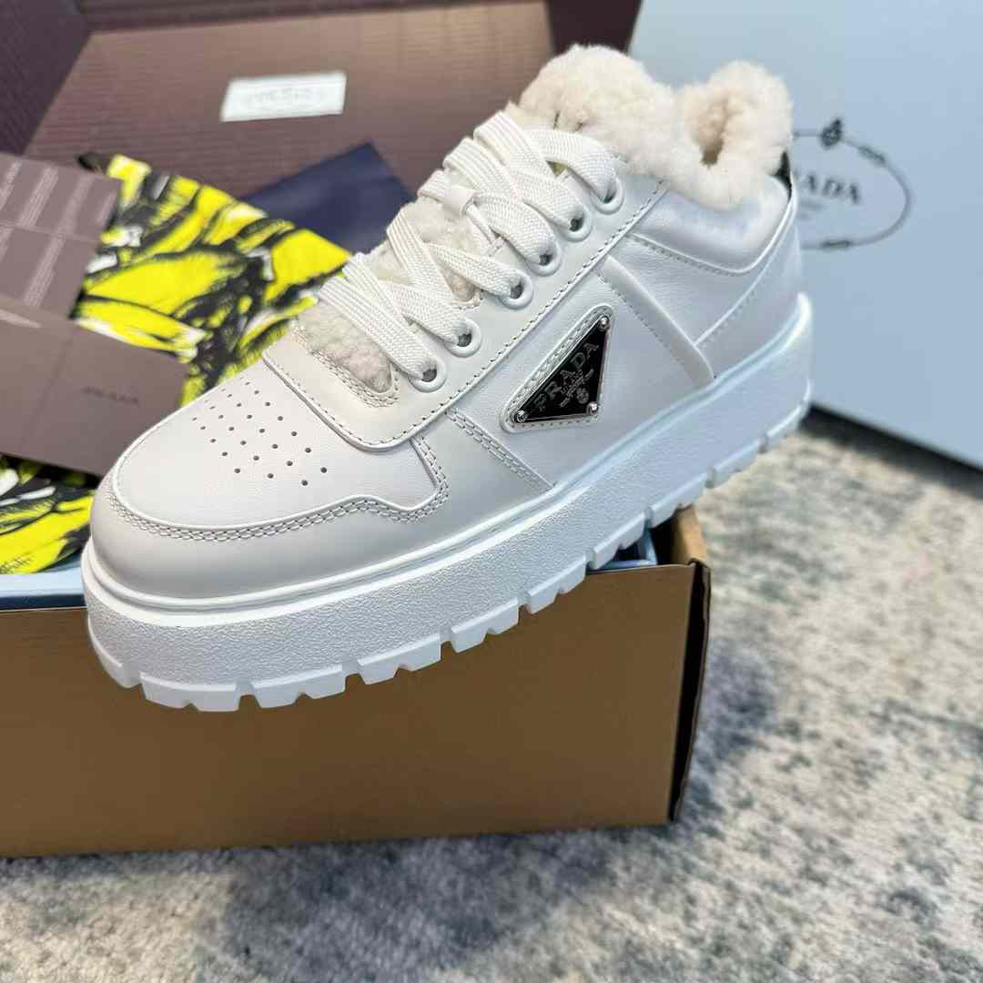 Prada Lamb fur sneakers view 3