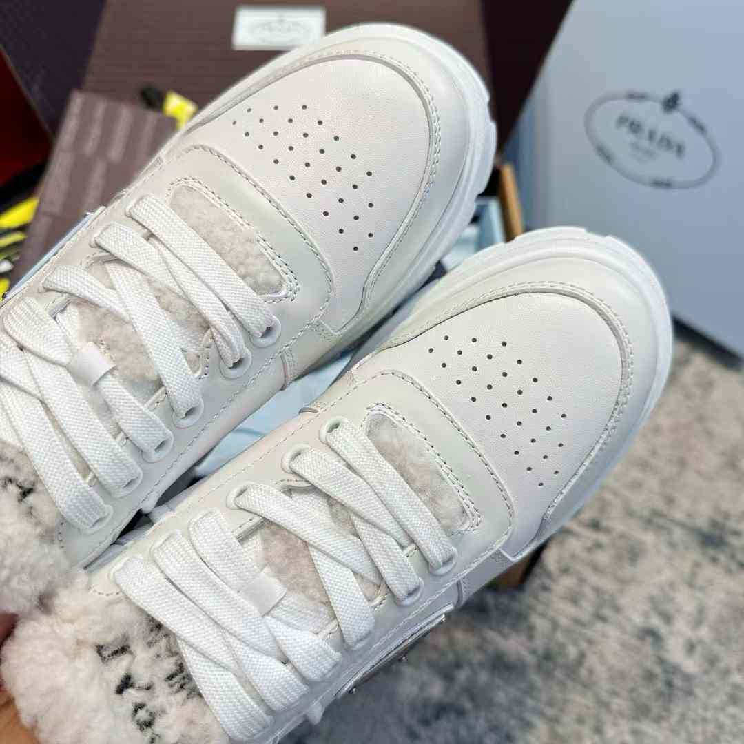 Prada Lamb fur sneakers view 6