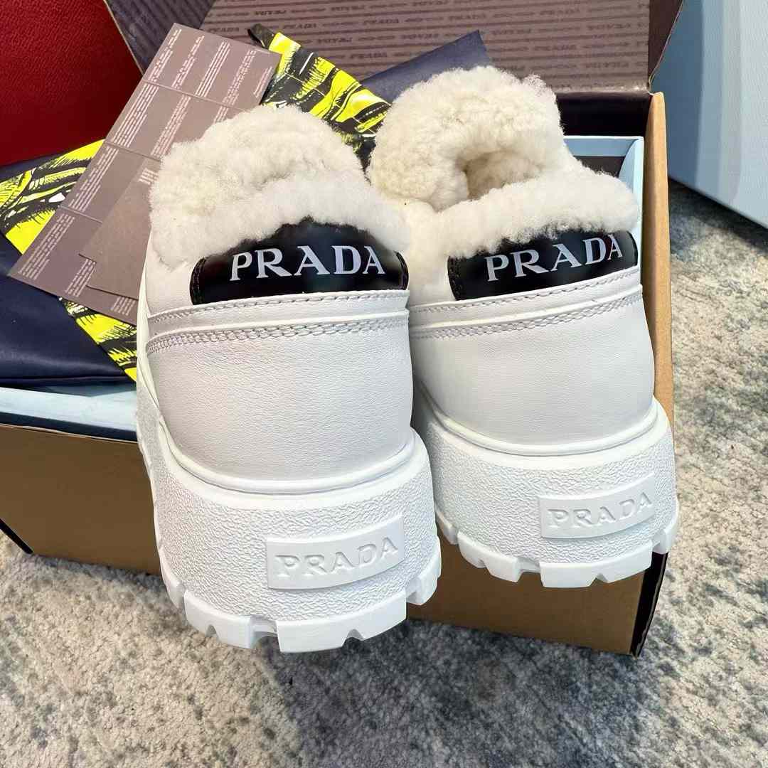 Prada Lamb fur sneakers view 7