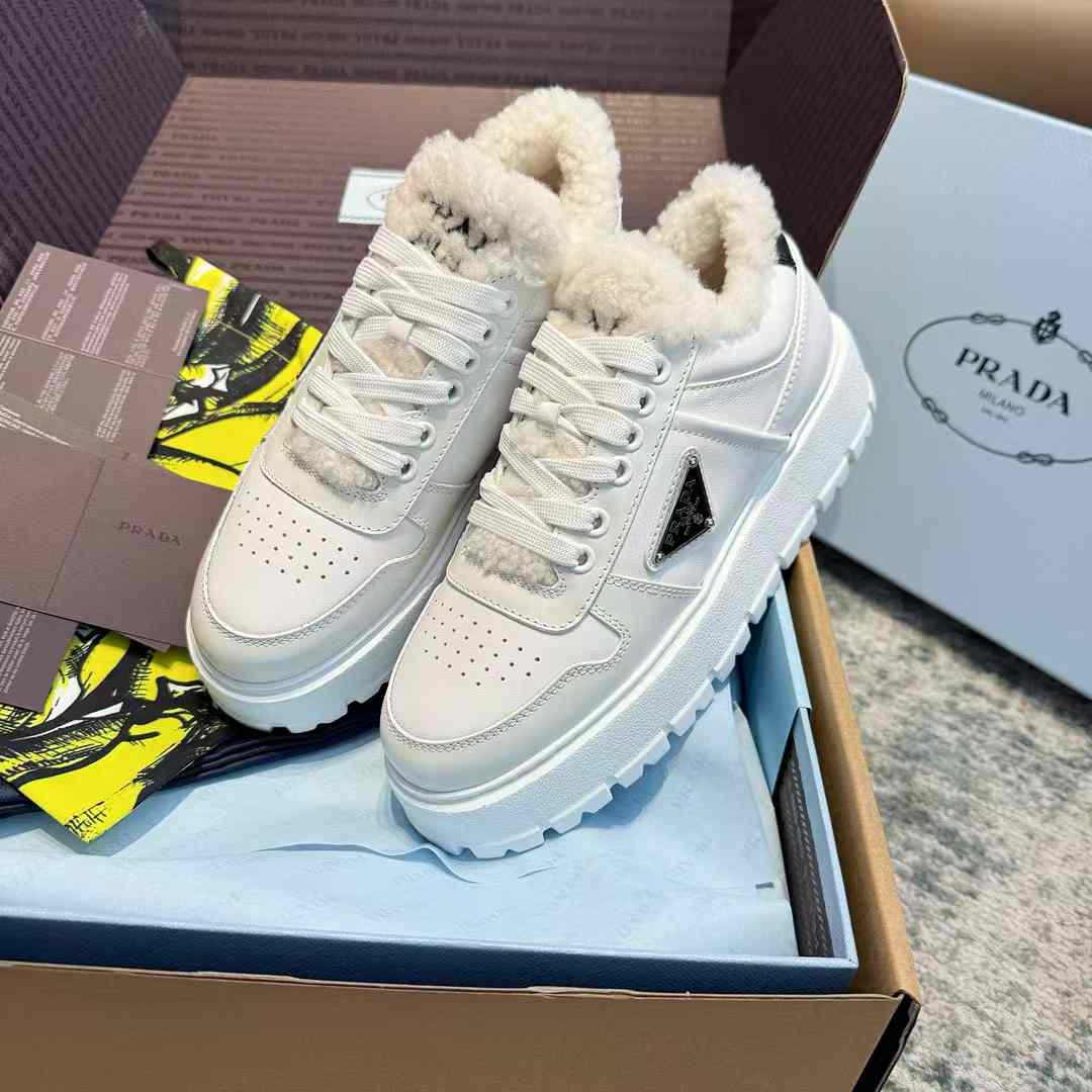 Prada Lamb fur sneakers view 8