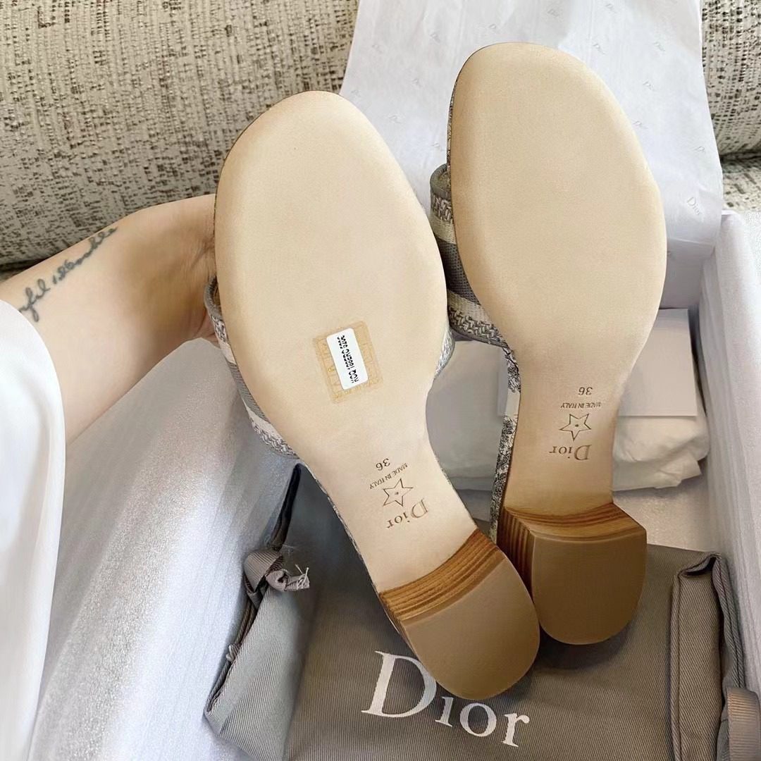 Dior DWAY Embroidered slippers view 4