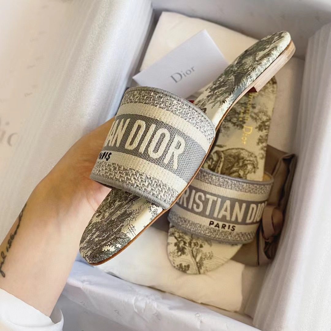 Dior DWAY Embroidered slippers view 8