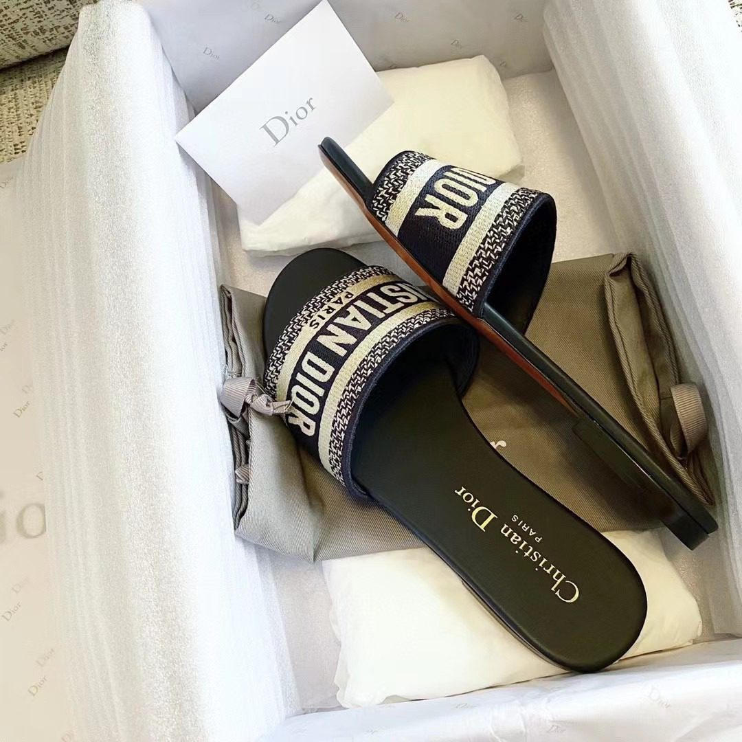Dior DWAY Embroidered slippers view 7