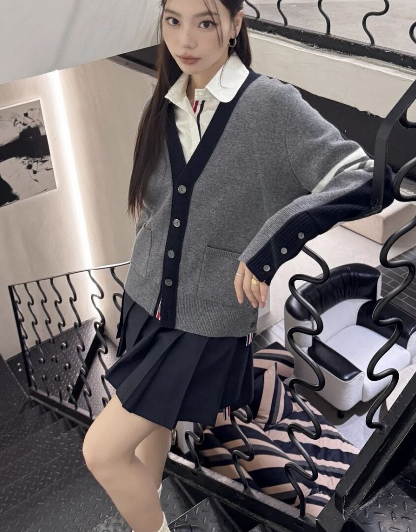 Thom Browne 24SS -blocking knitted cardigan view 1