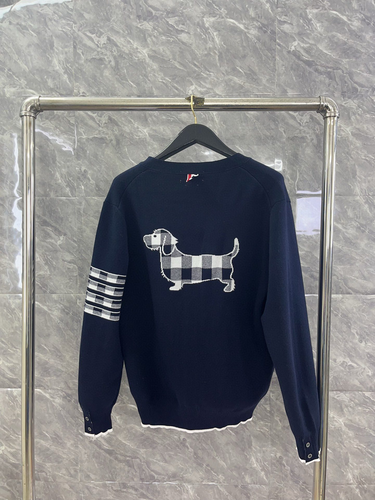 Thom Browne Classic puppy knitted cardigan view 15