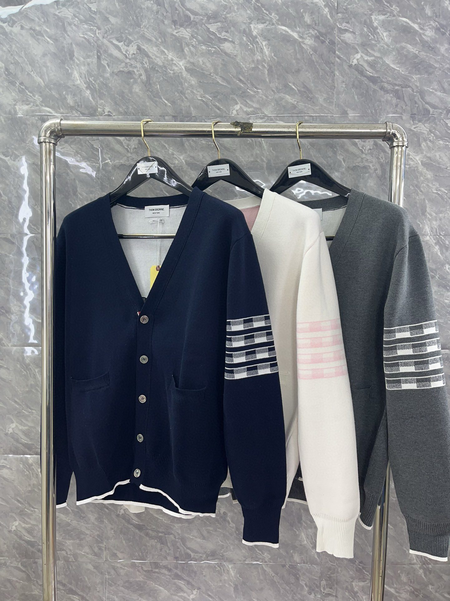 Thom Browne Classic puppy knitted cardigan view 17