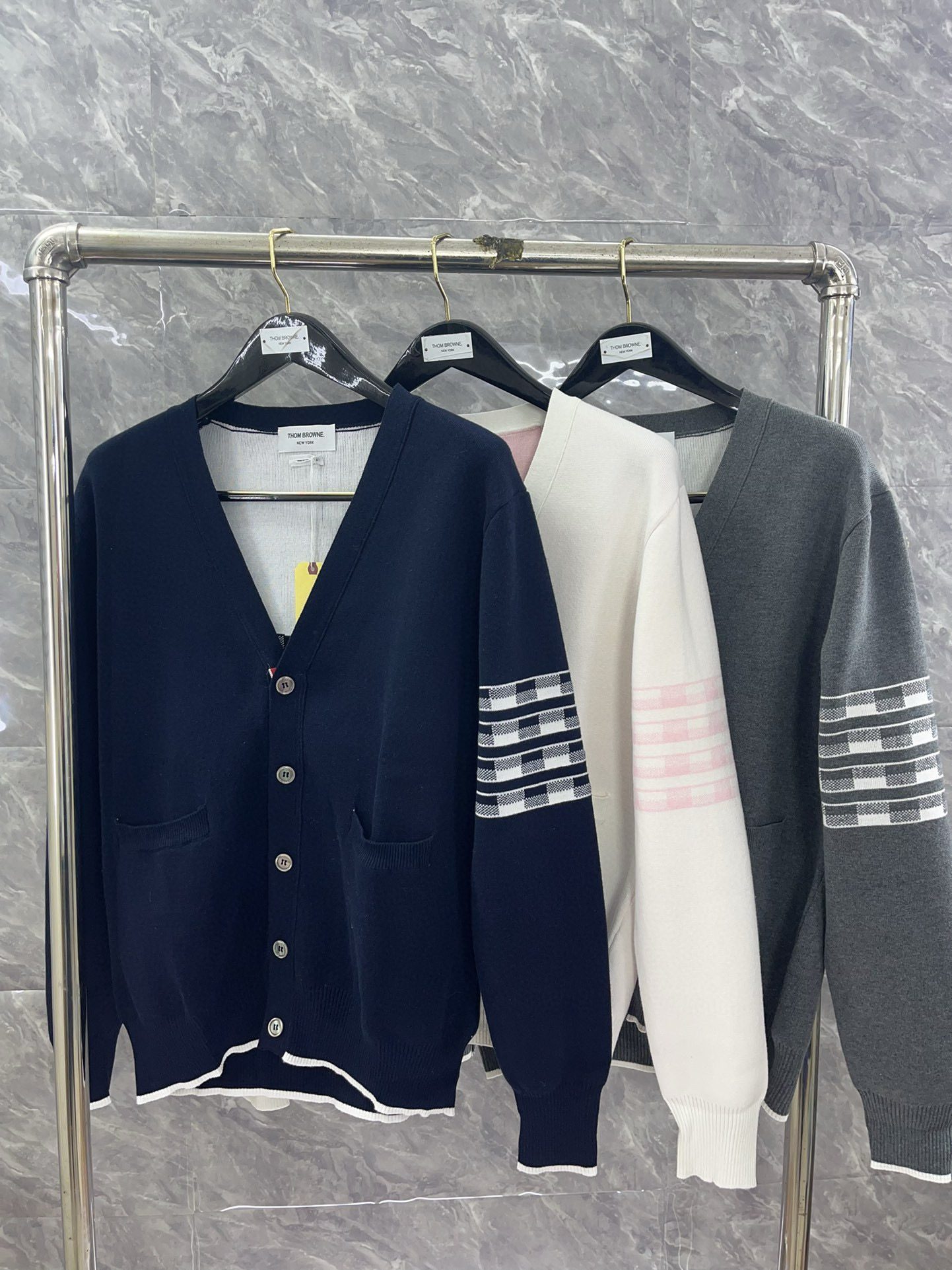 Thom Browne Classic puppy knitted cardigan view 18
