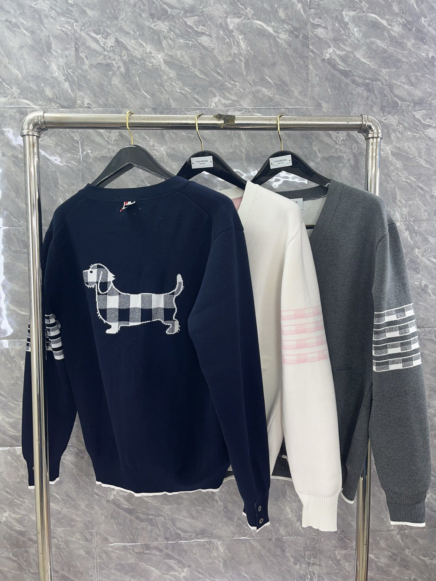 Thom Browne Classic puppy knitted cardigan view 19