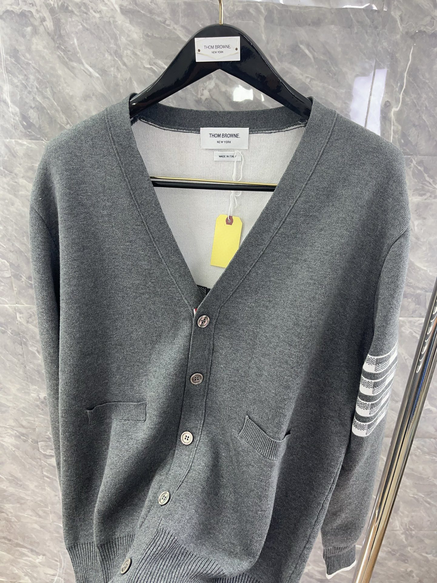 Thom Browne Classic puppy knitted cardigan view 4