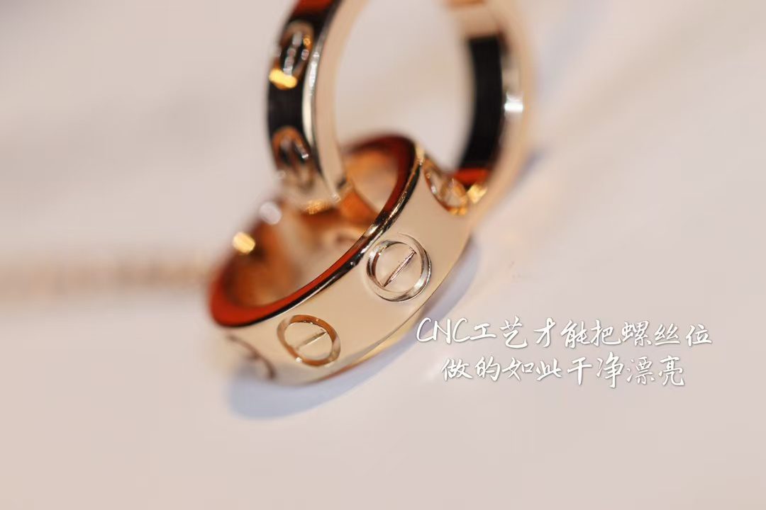 Cartier classic double-ring diamond-free necklace view 6