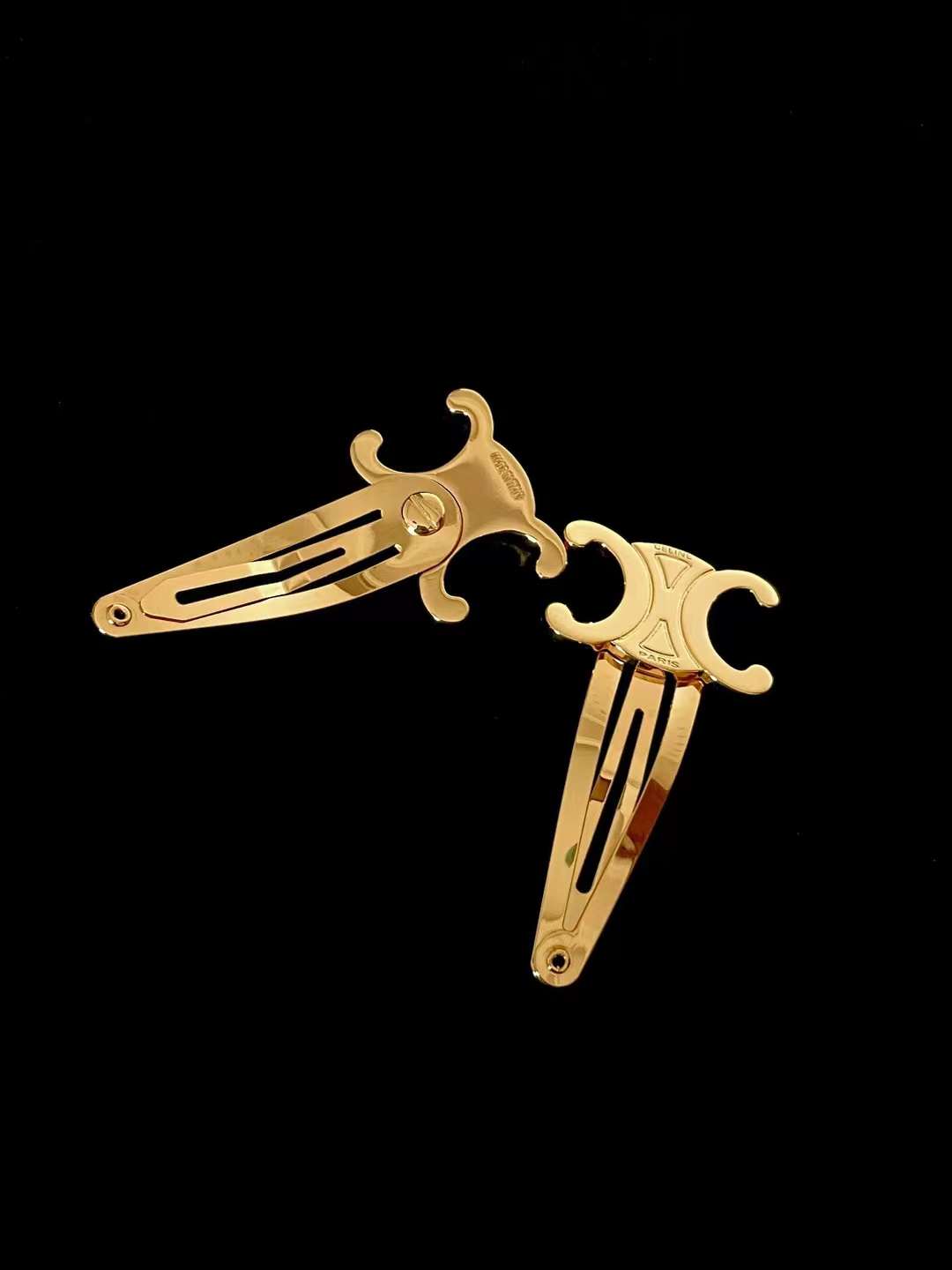 Celine Triomphe Set of 2 Snap Hair Clips view 2