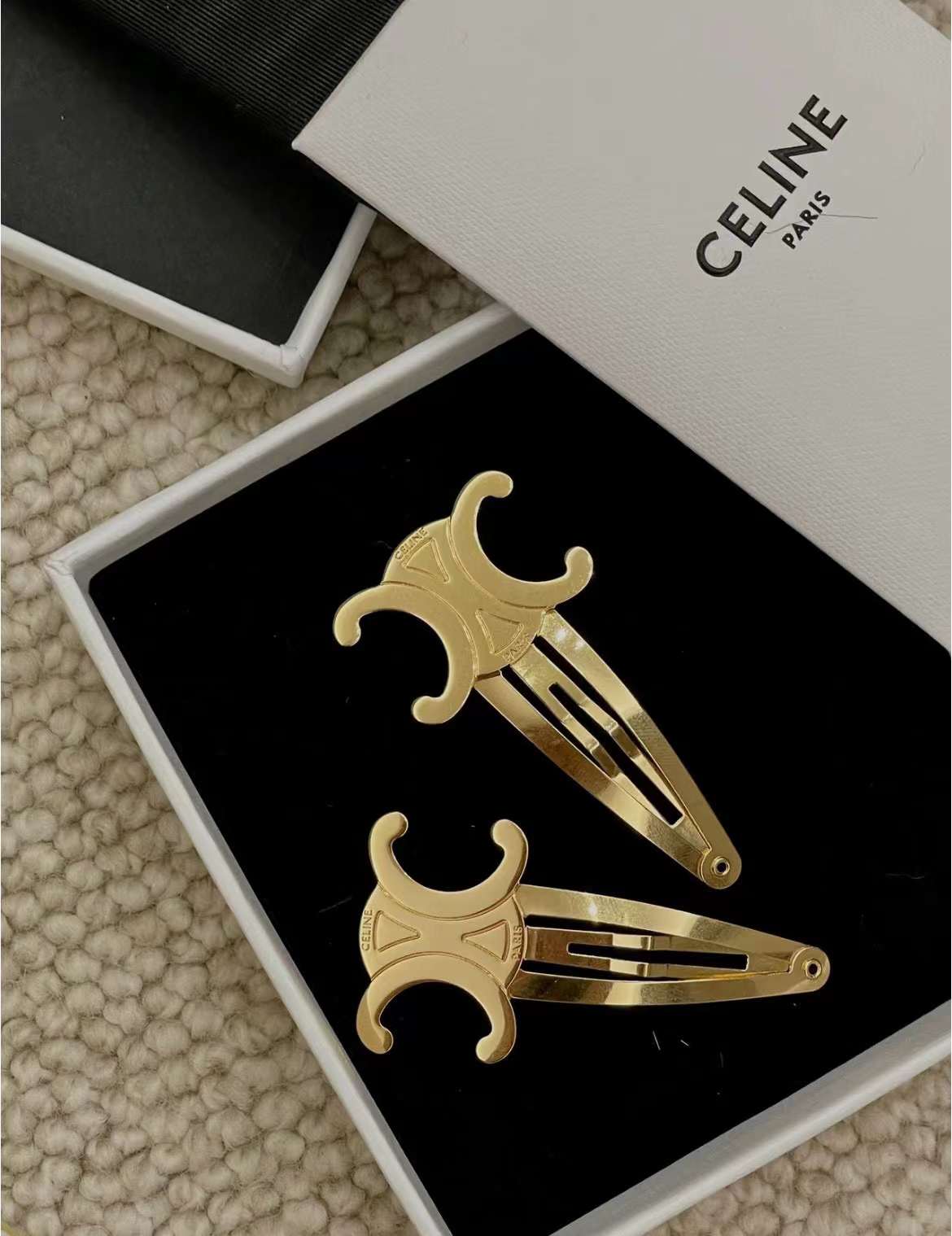 Celine Triomphe Set of 2 Snap Hair Clips view 5