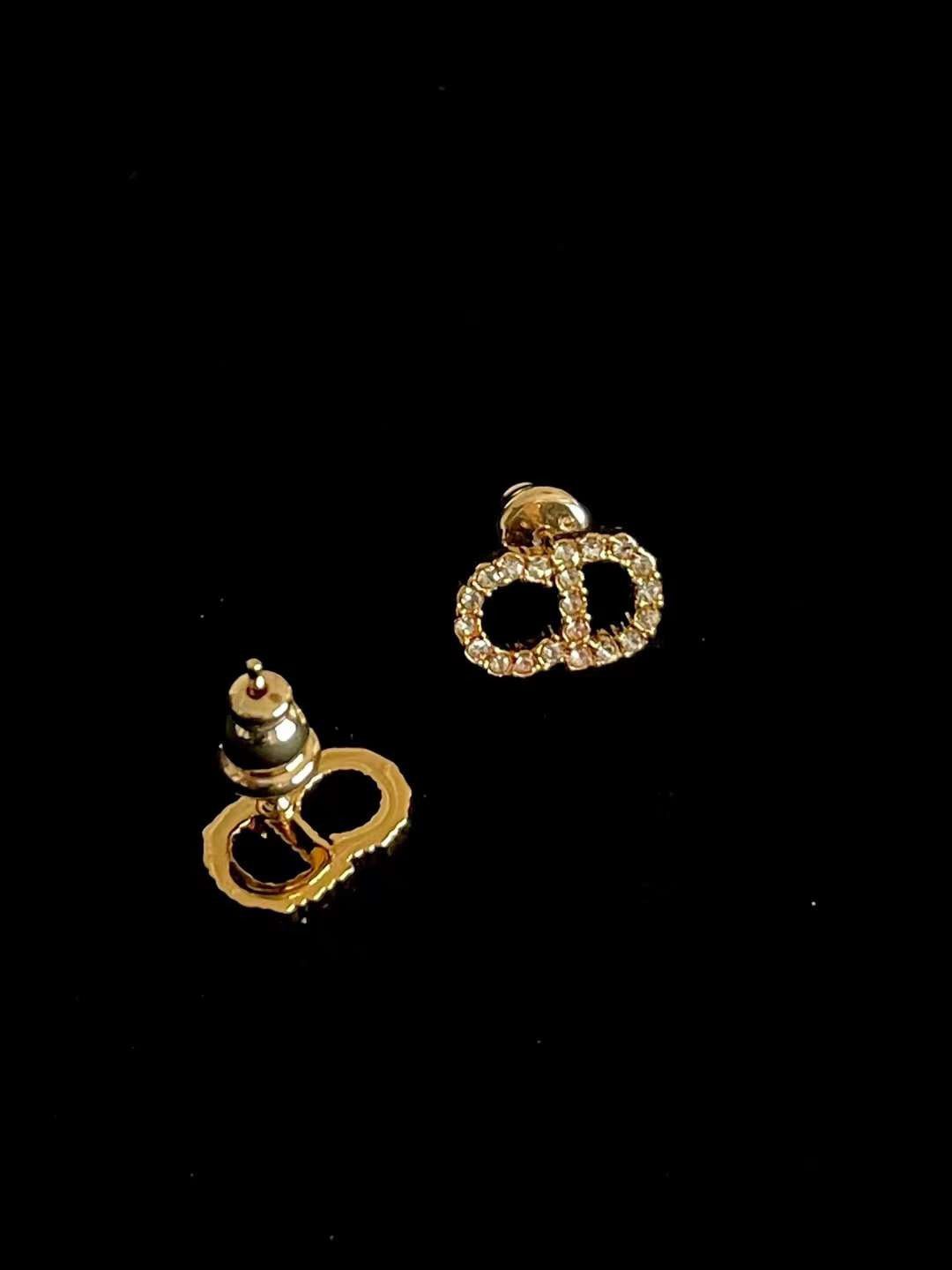 Dior Logo Stud Earrings view 3