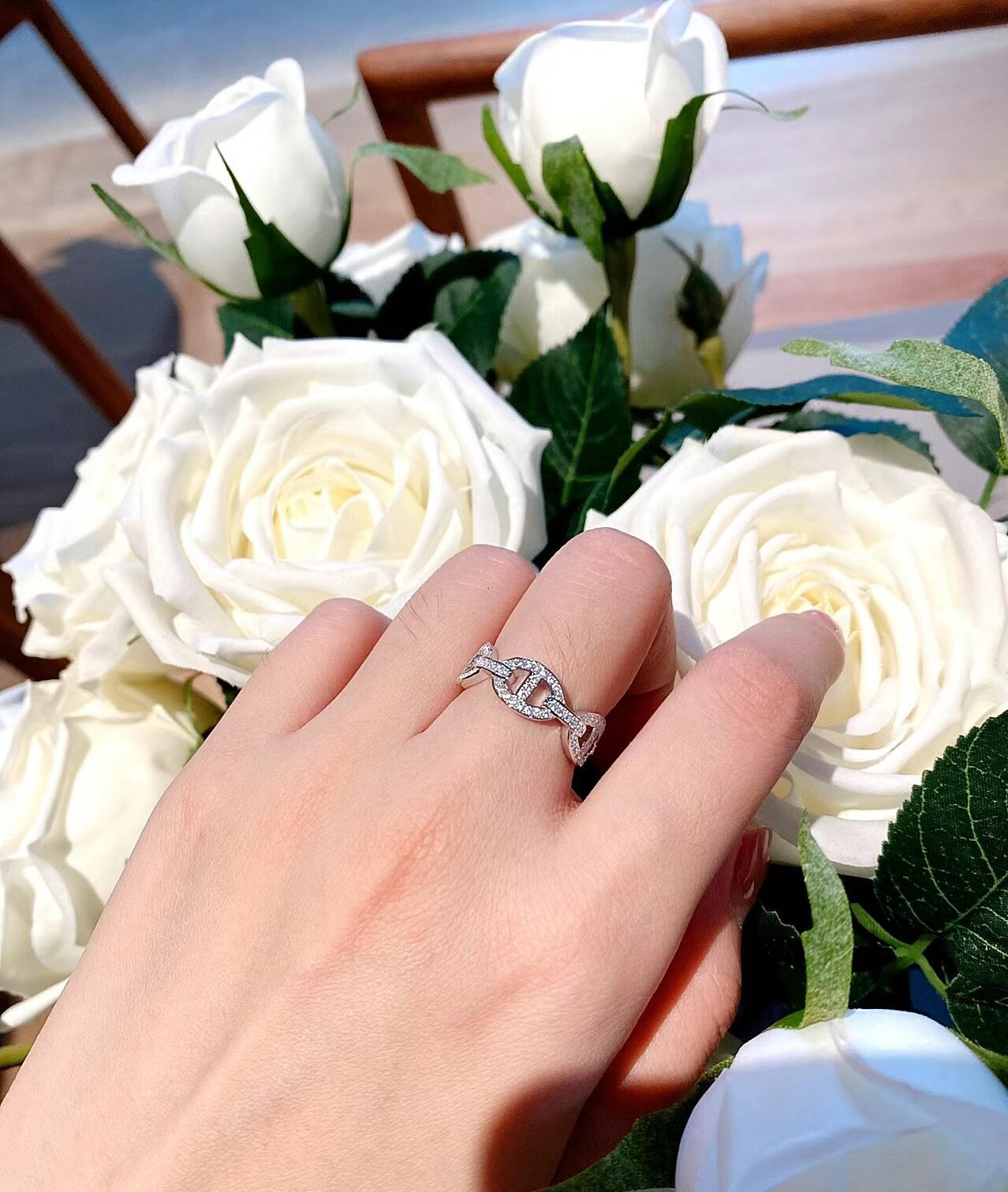 Hermès Chaine d’ancre Enchainee ring view 1