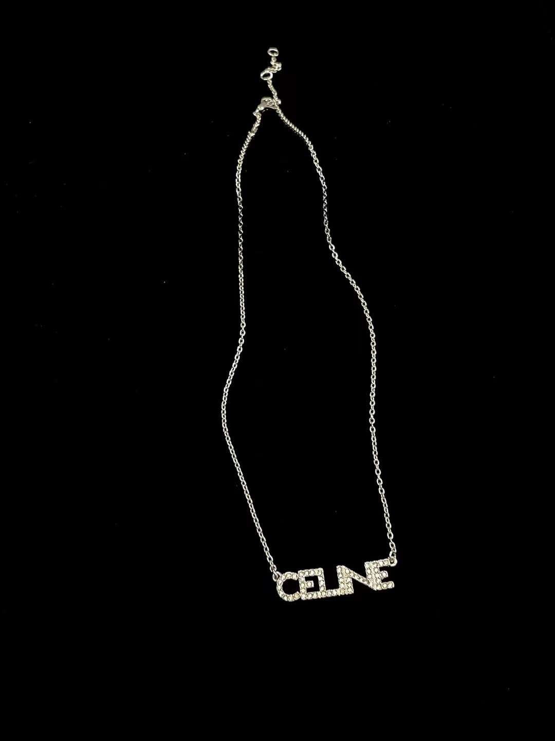 Celine Necklace full of diamond logo view 2