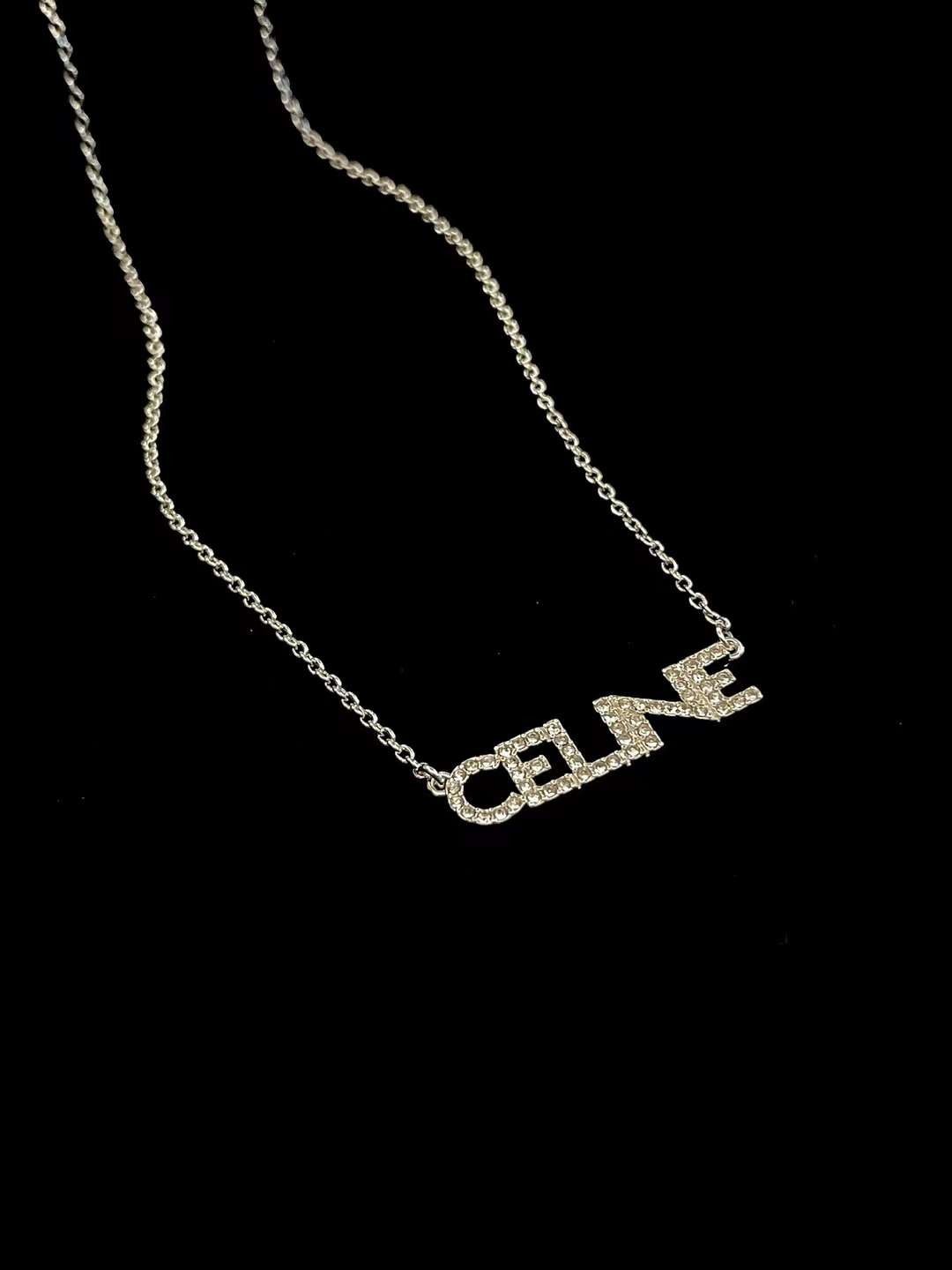 Celine Necklace full of diamond logo view 3