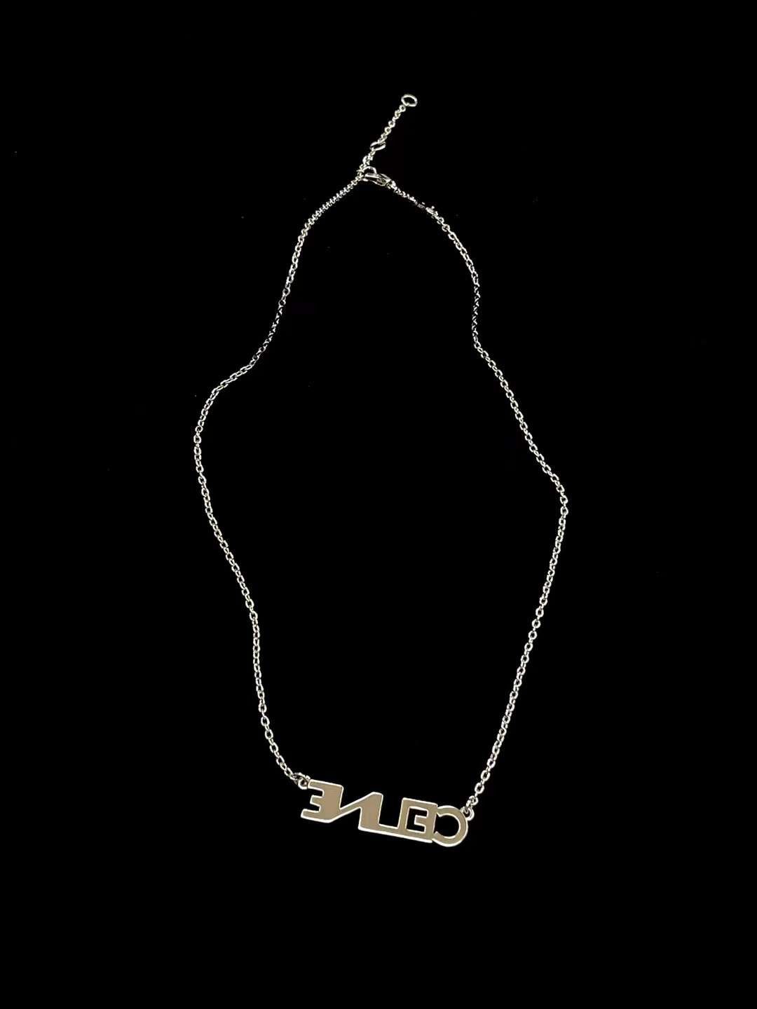 Celine Necklace full of diamond logo view 4