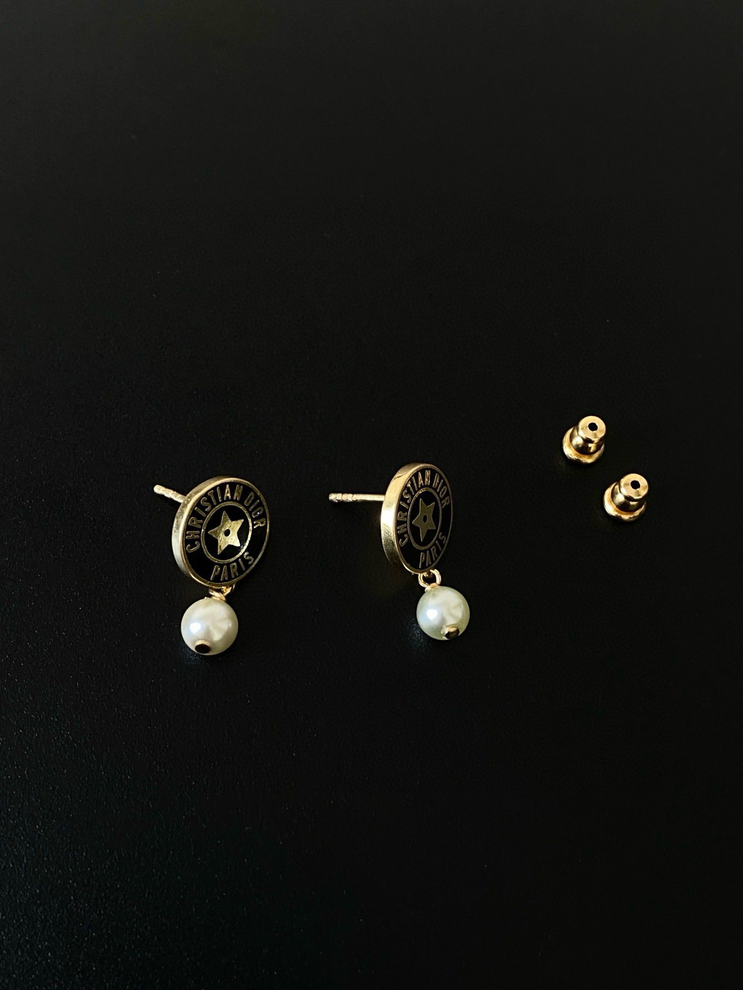 Dior Badge pearl earrings view 3