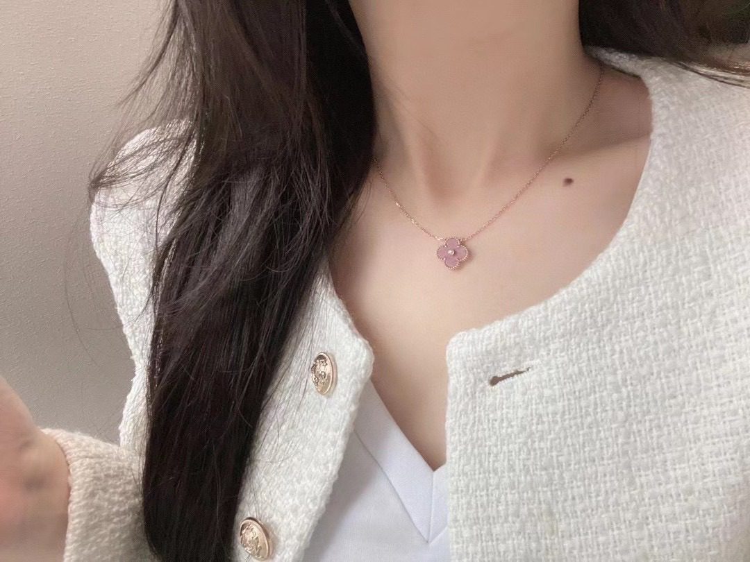 Van Cleef & Arpels Rhodonite Alhambra Pendant Necklace view 1