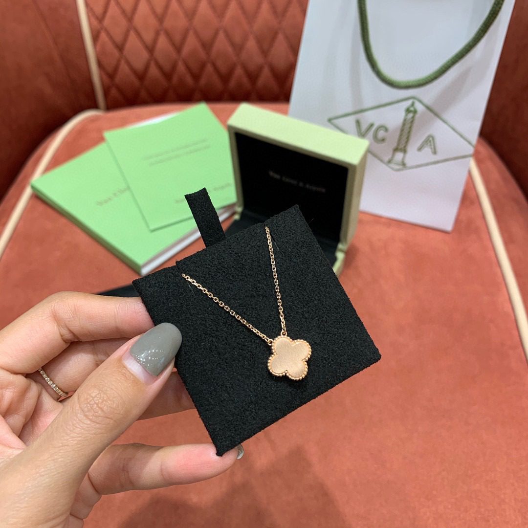Van Cleef & Arpels Rhodonite Alhambra Pendant Necklace view 8