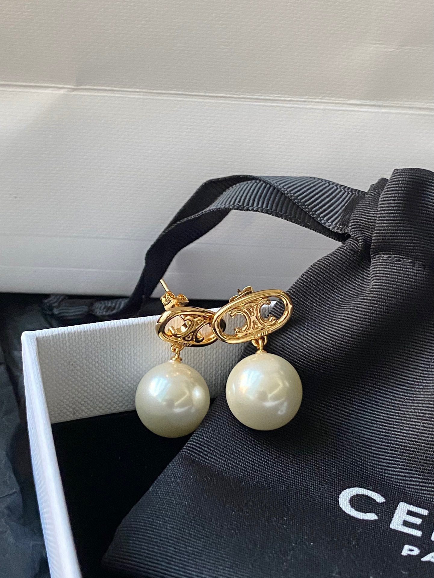 Celine Pearl Earrings view 1