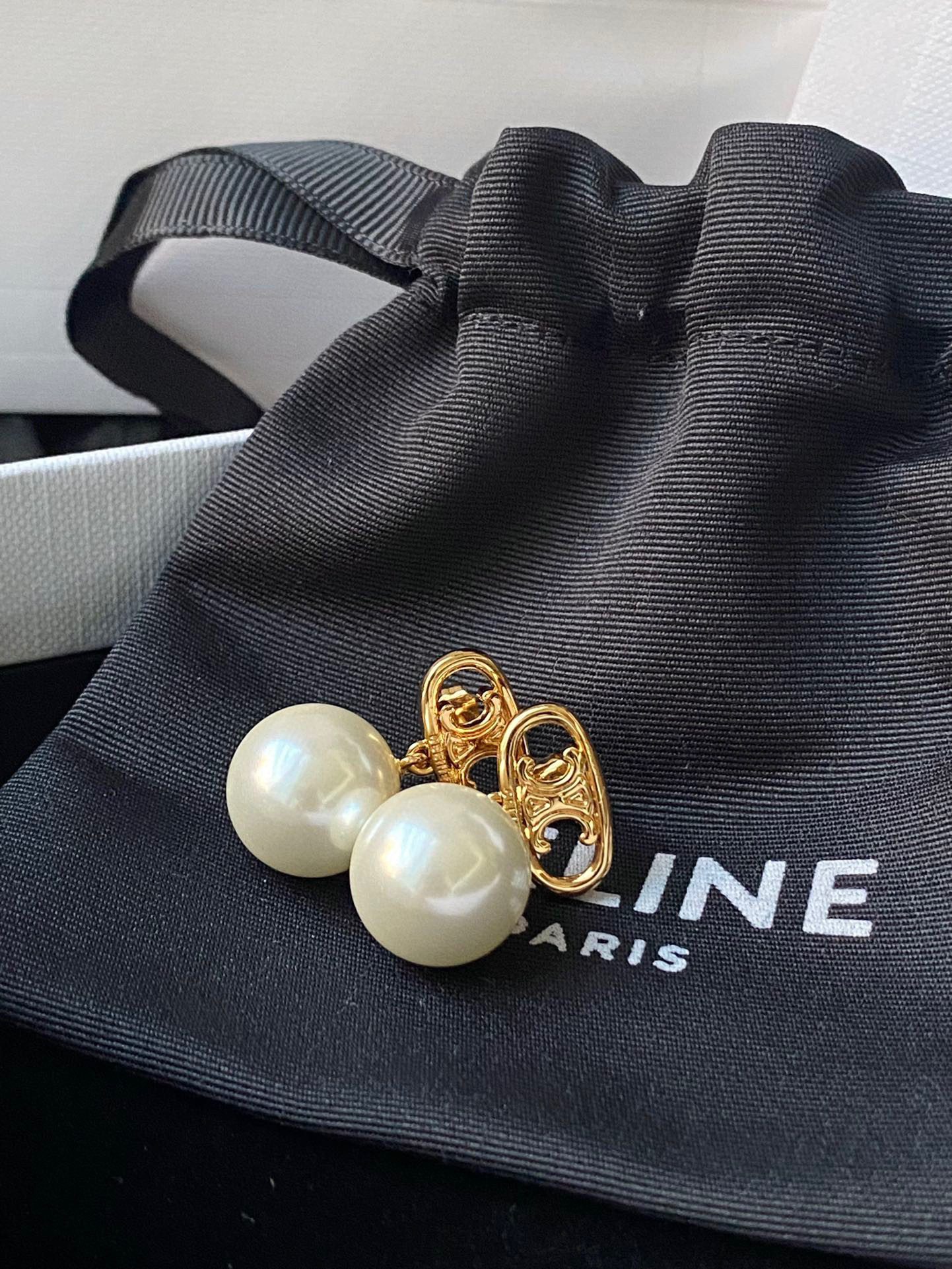 Celine Pearl Earrings view 3