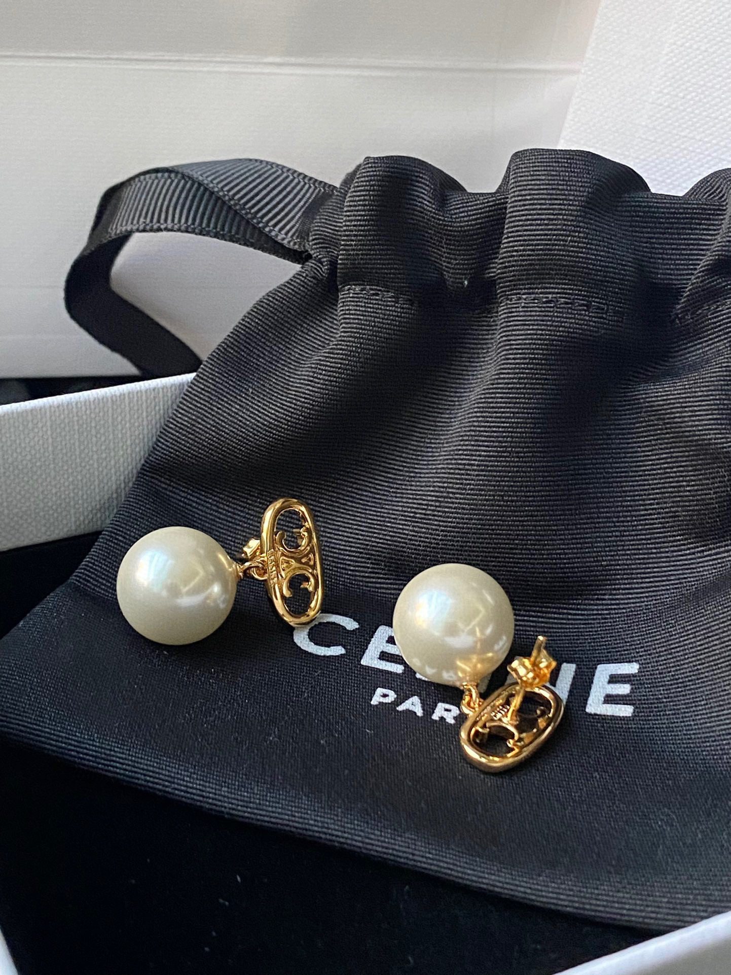 Celine Pearl Earrings view 4