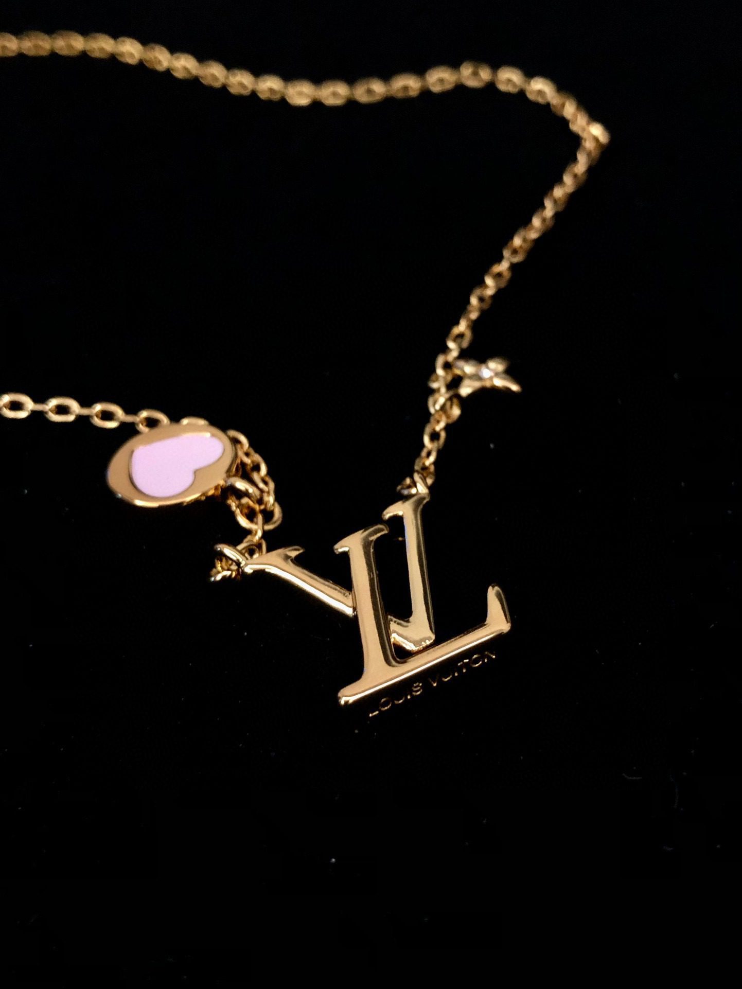 Louis Vuitton Pink Heart Necklace view 2
