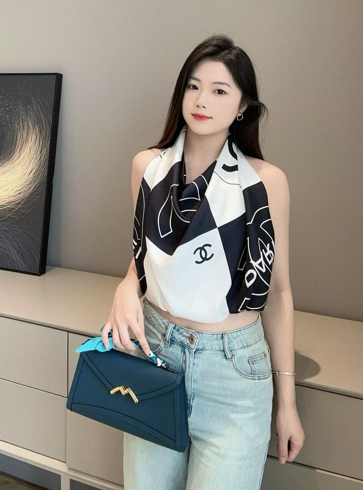 Chanel Square silk scarf view 1