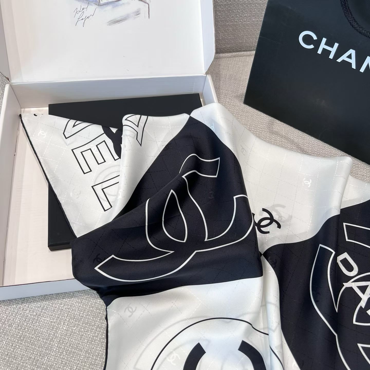 Chanel Square silk scarf view 6