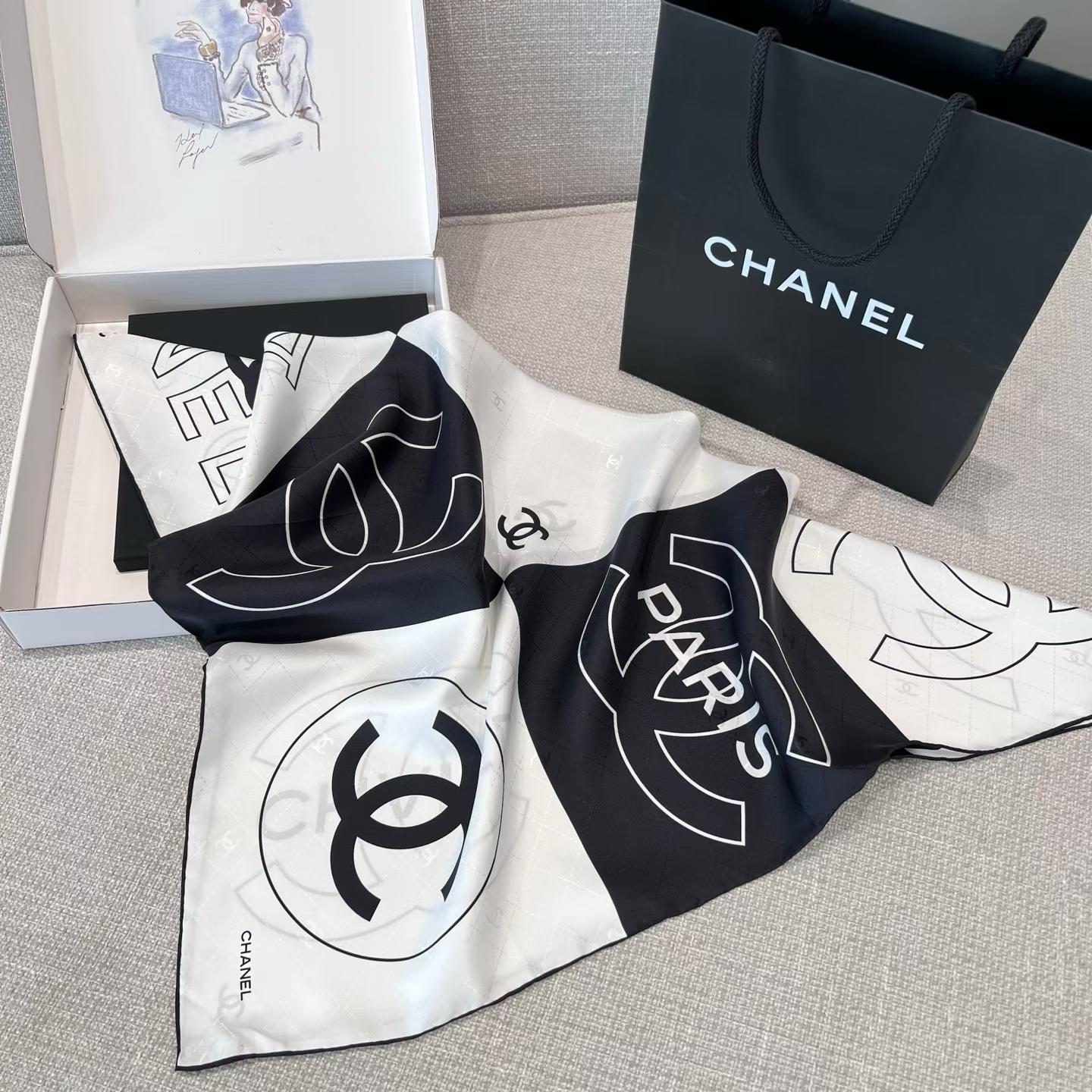 Chanel Square silk scarf view 7