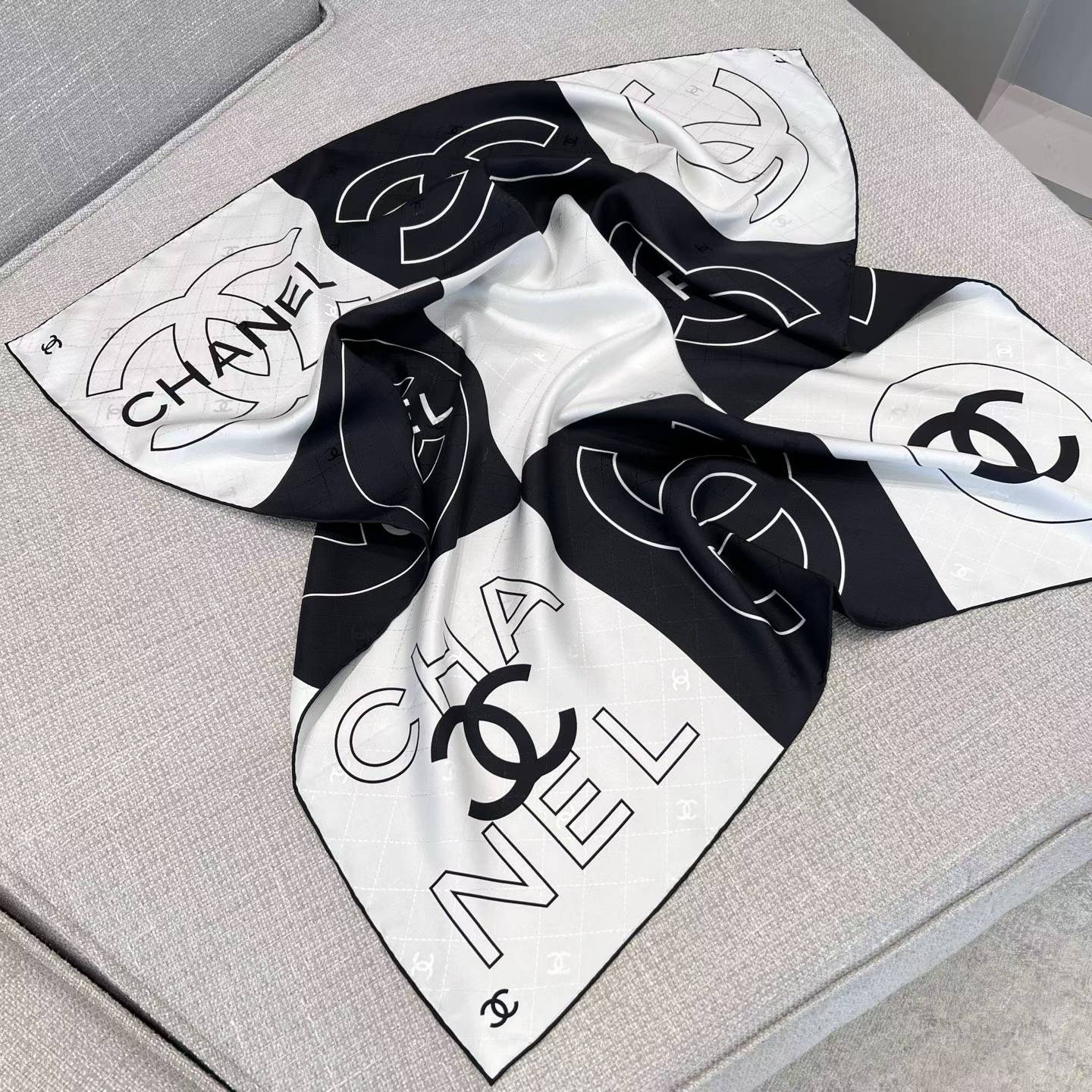 Chanel Square silk scarf view 9