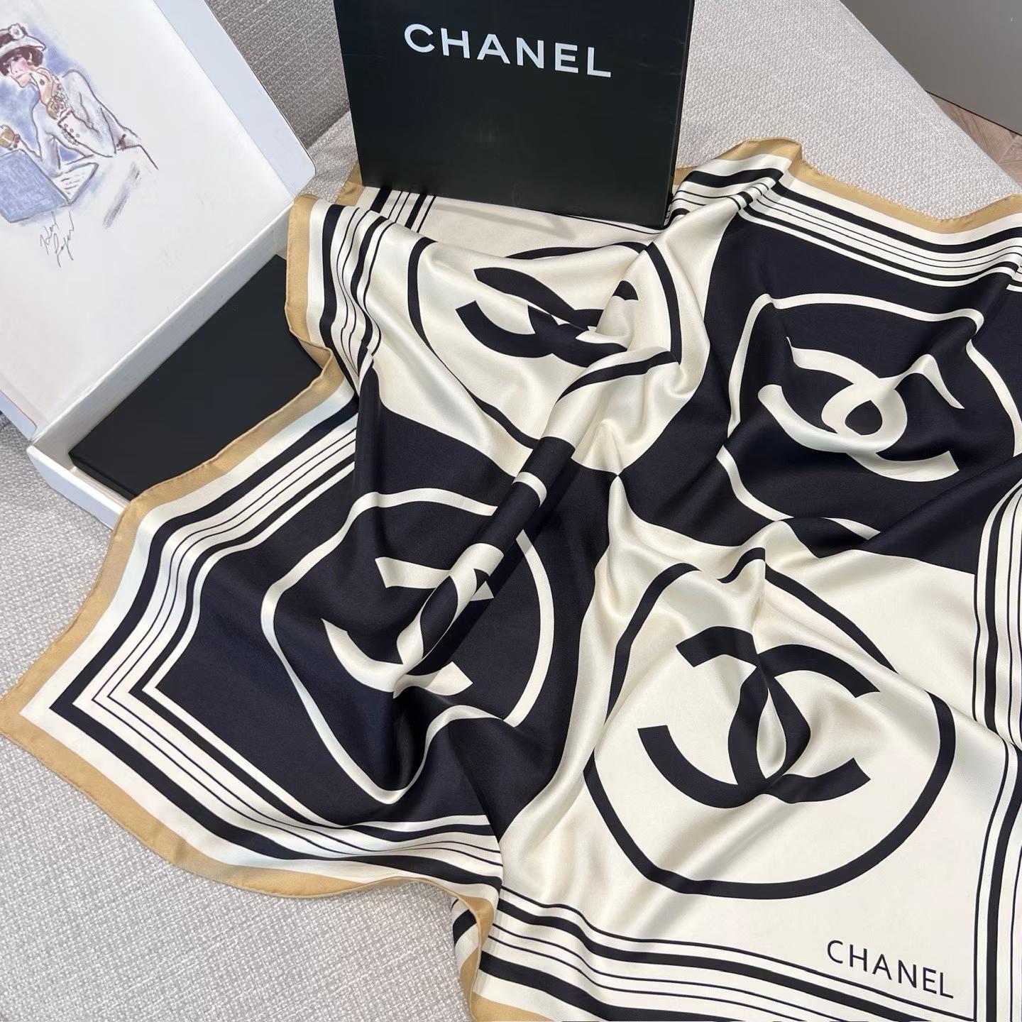 Chanel Square silk scarf view 9