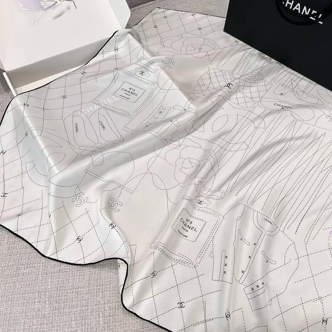 Chanel Square silk scarf view 7