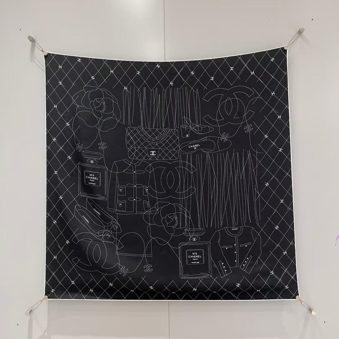Chanel Square silk scarf view 9