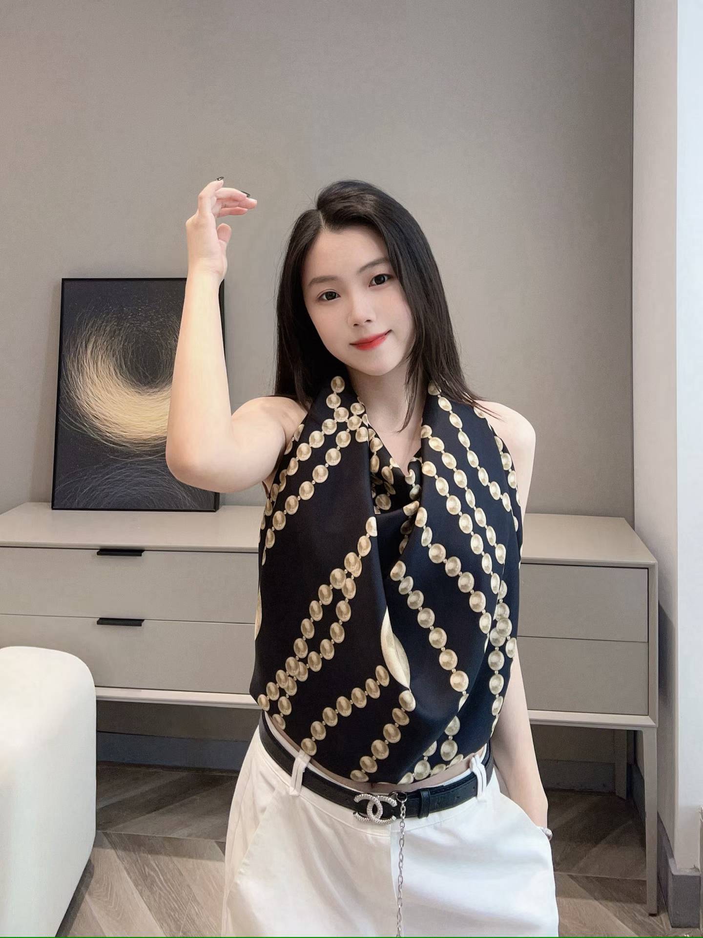 Chanel Square silk scarf view 10