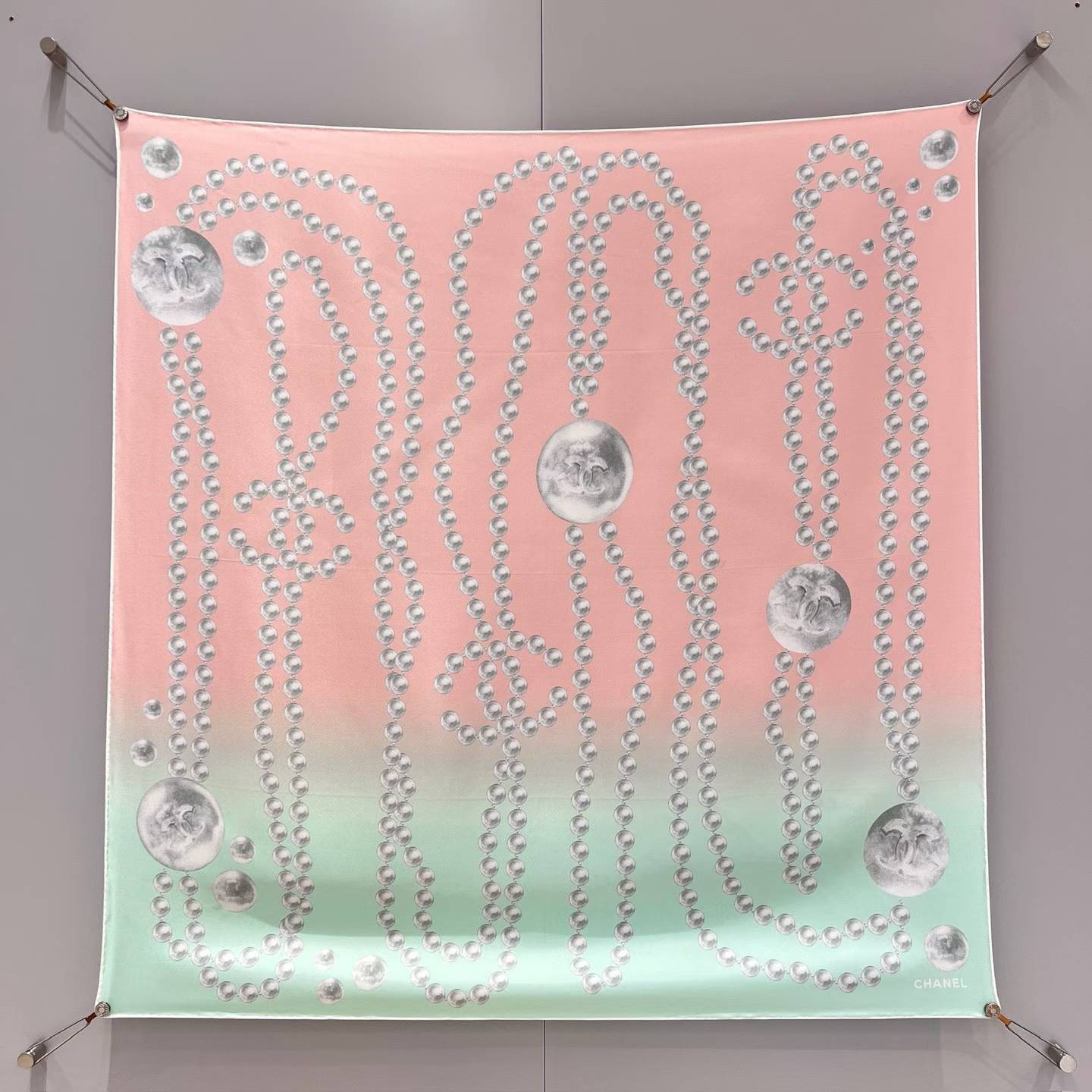 Chanel Square silk scarf view 9