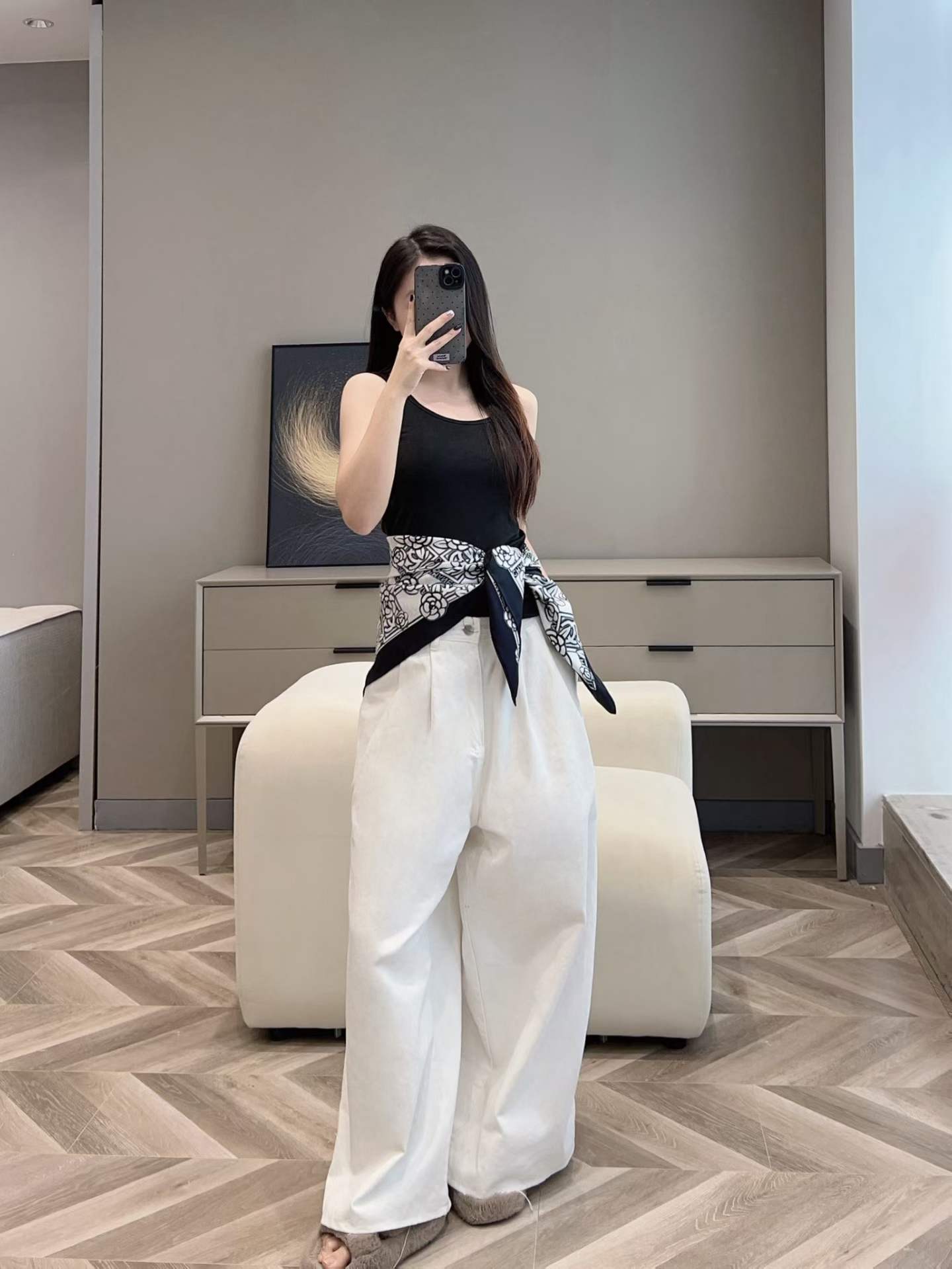 Chanel Square silk scarf view 10