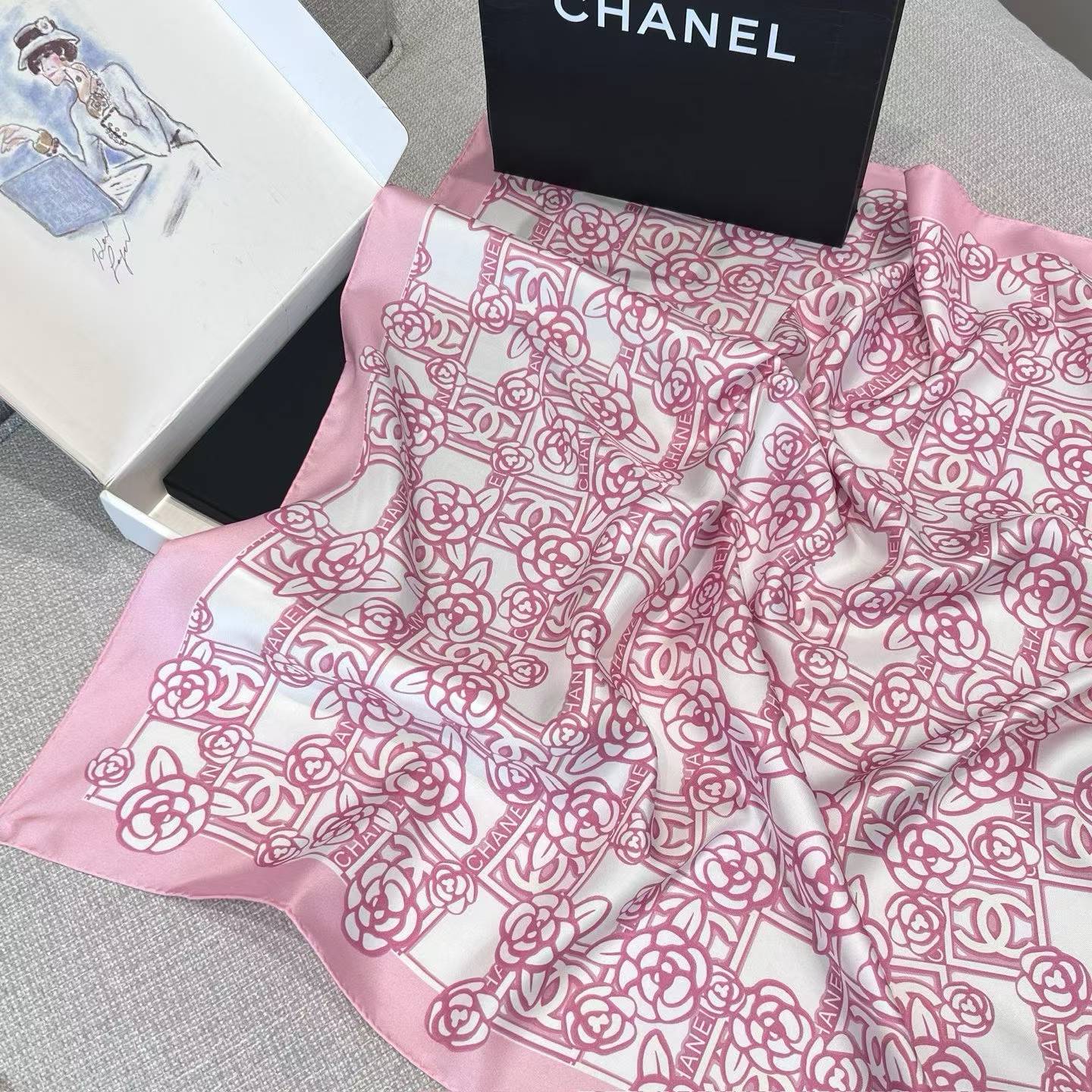 Chanel Square silk scarf view 9