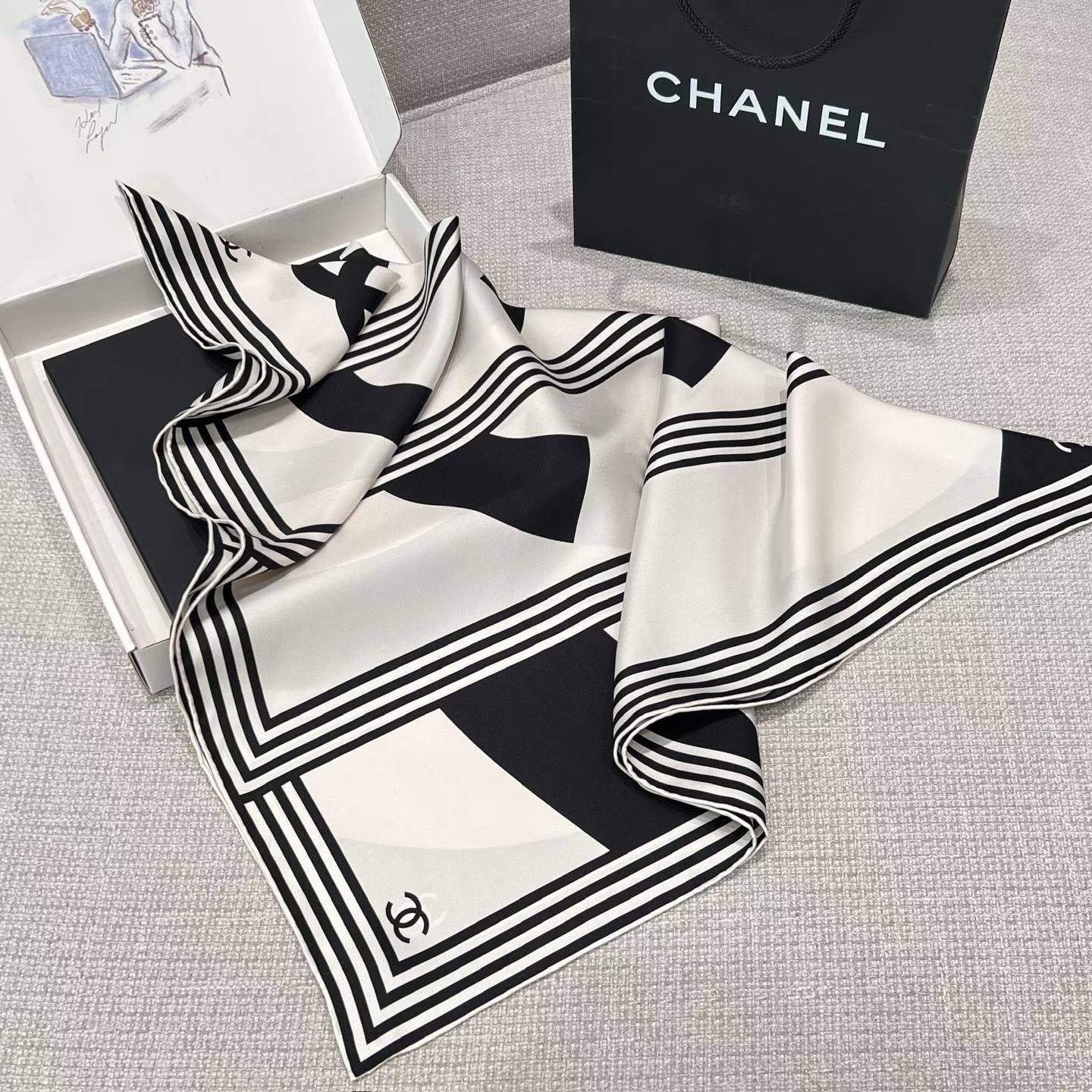Chanel Square silk scarf view 4