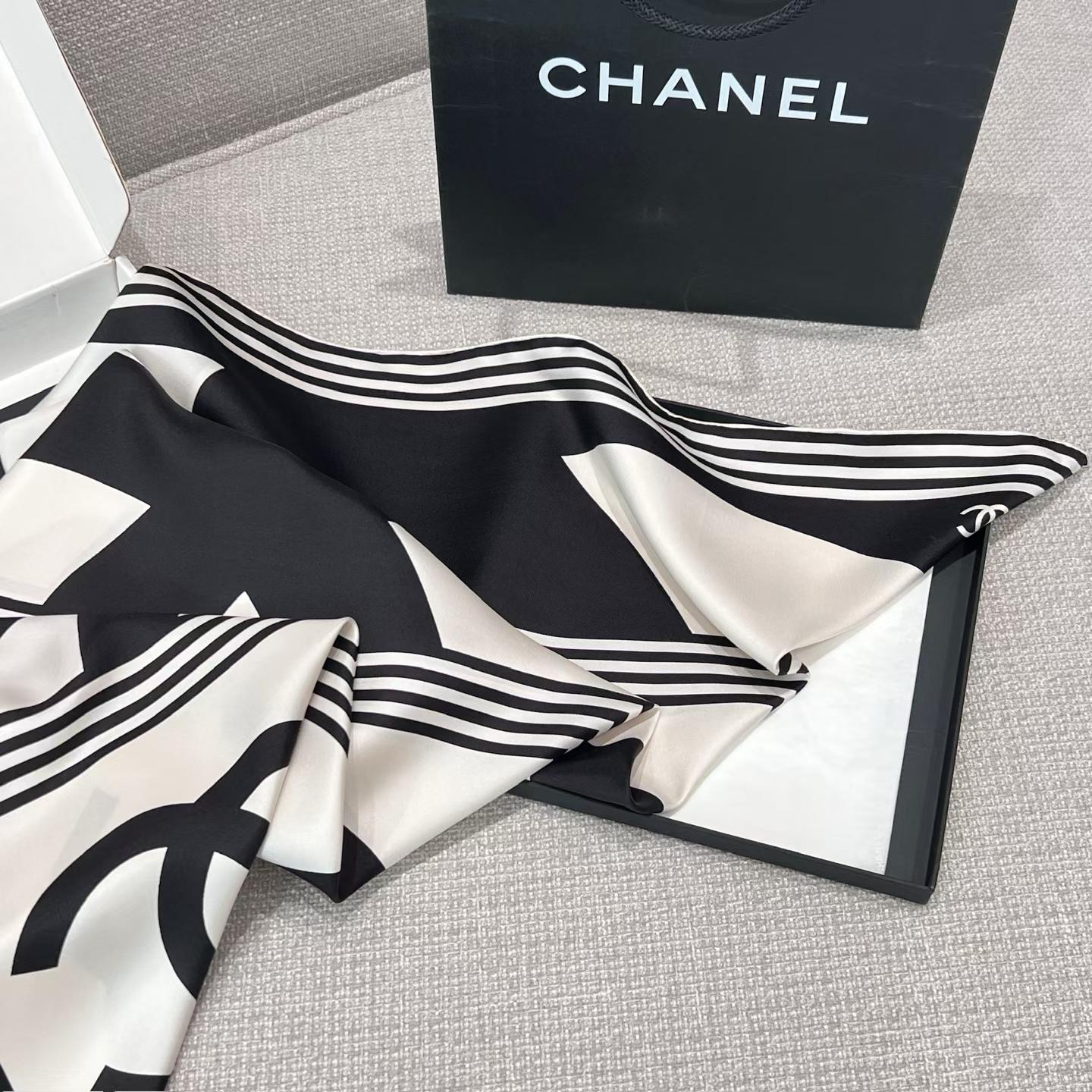 Chanel Square silk scarf view 7
