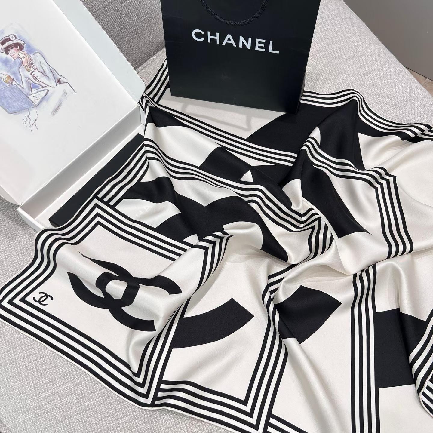 Chanel Square silk scarf view 9