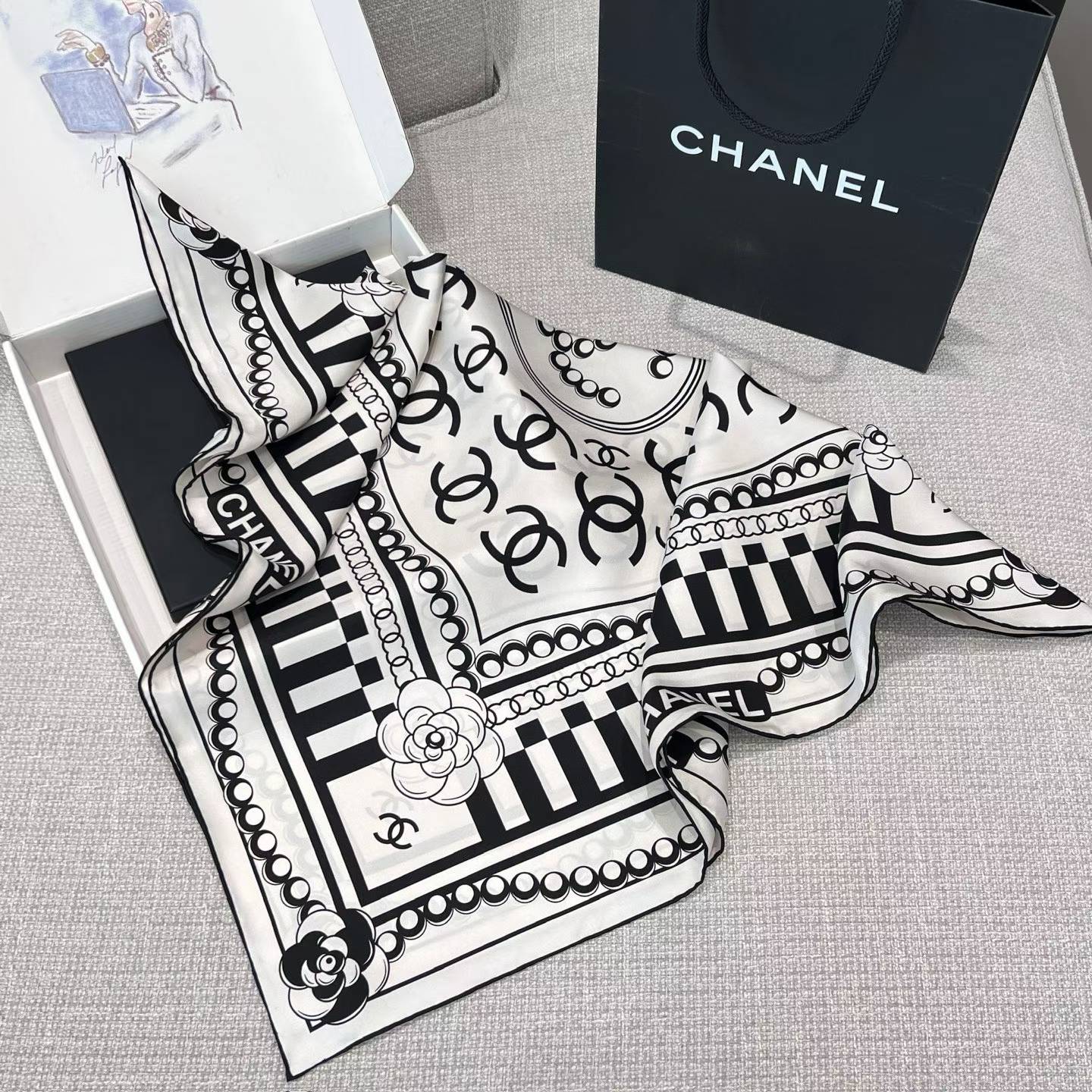 Chanel Square silk scarf view 3