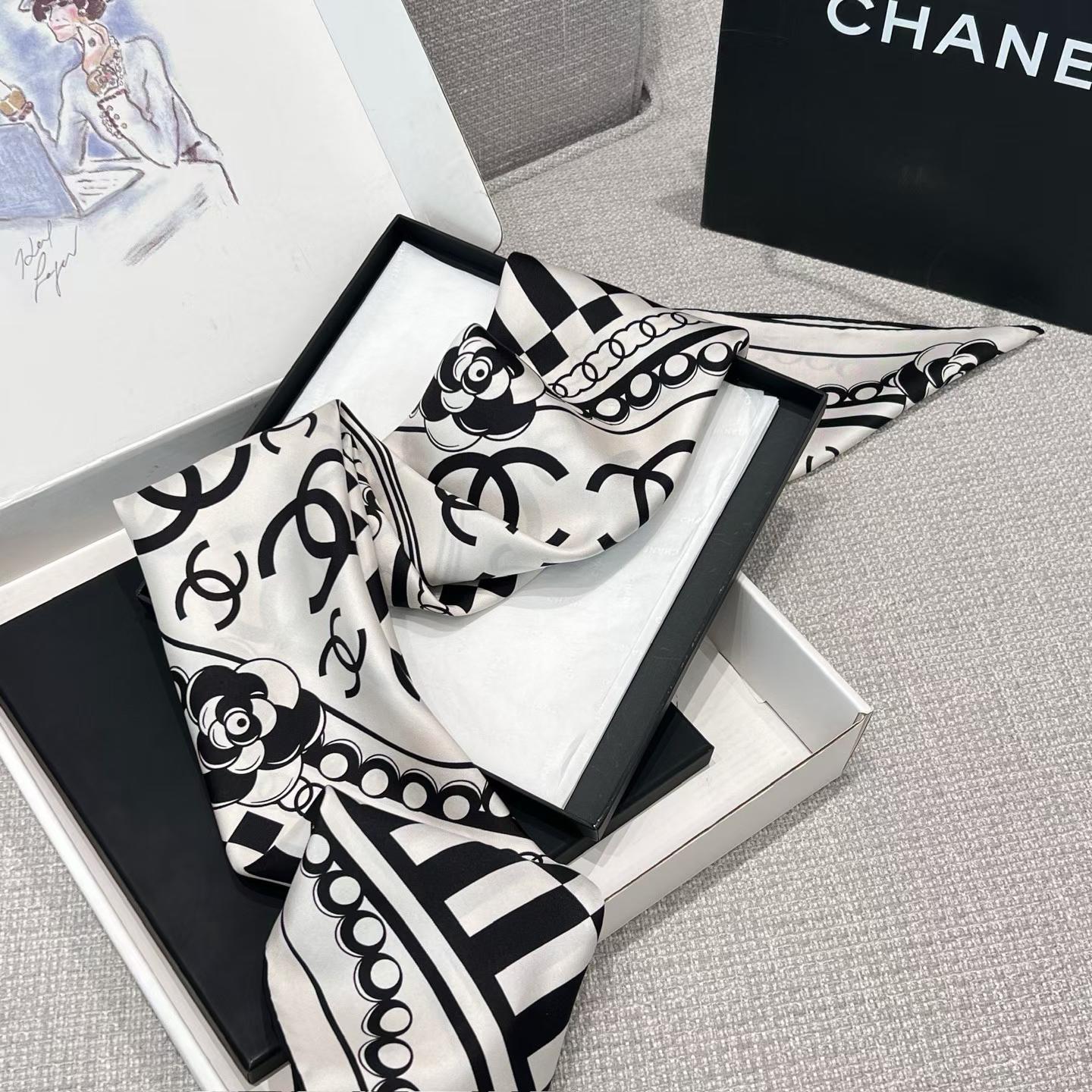 Chanel Square silk scarf view 7