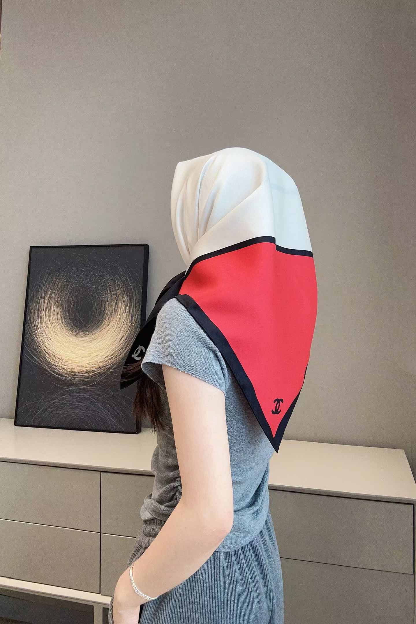 Chanel Square silk scarf view 3