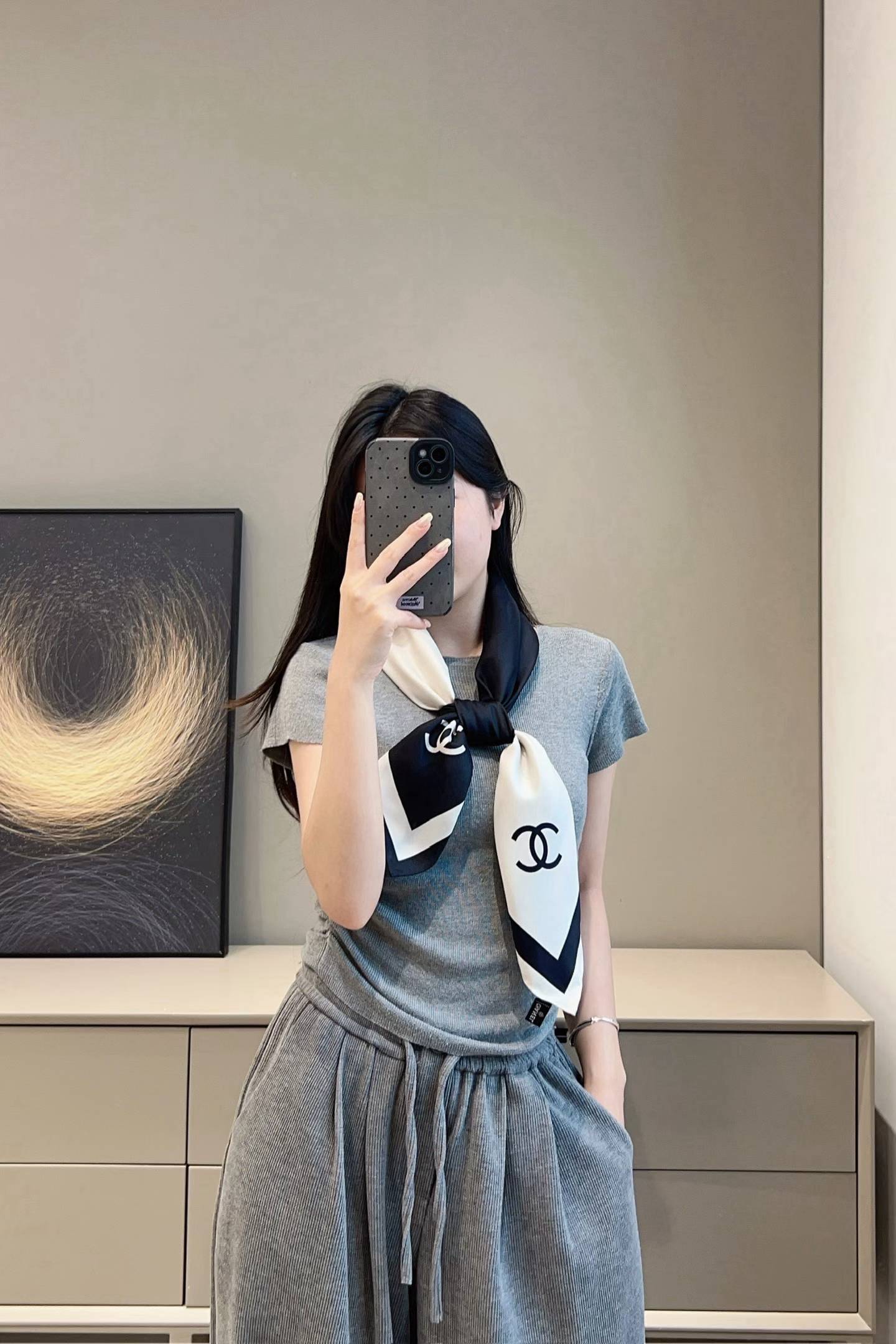 Chanel Square silk scarf view 1