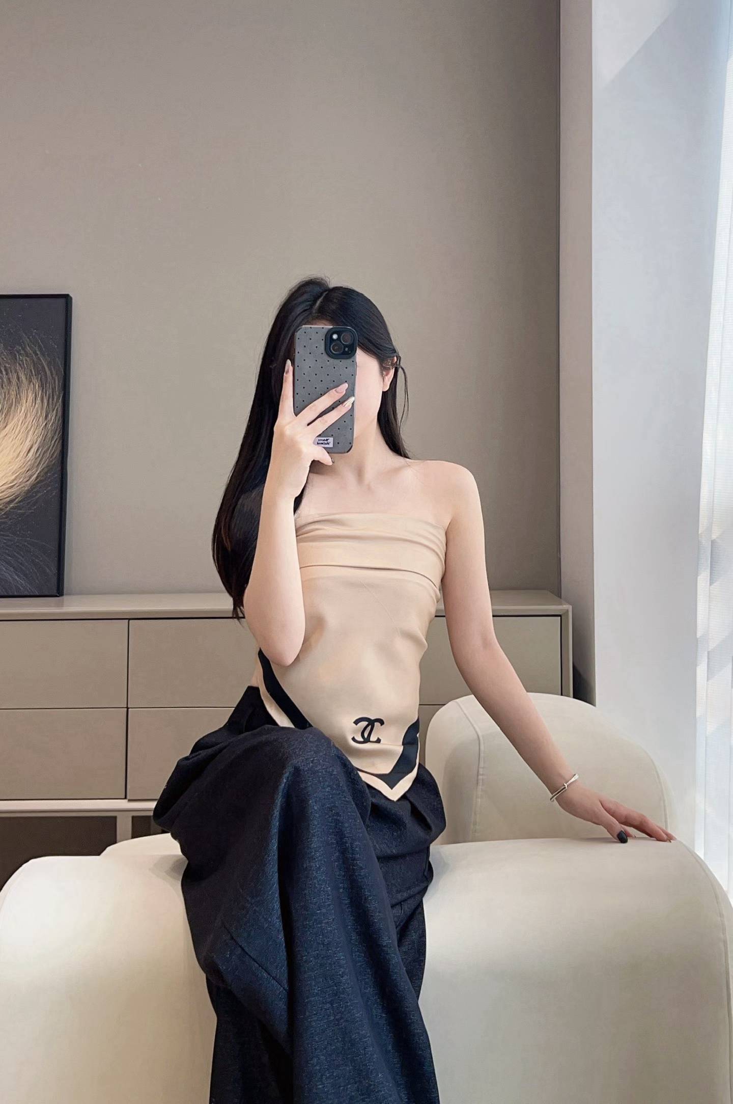 Chanel Square silk scarf view 8