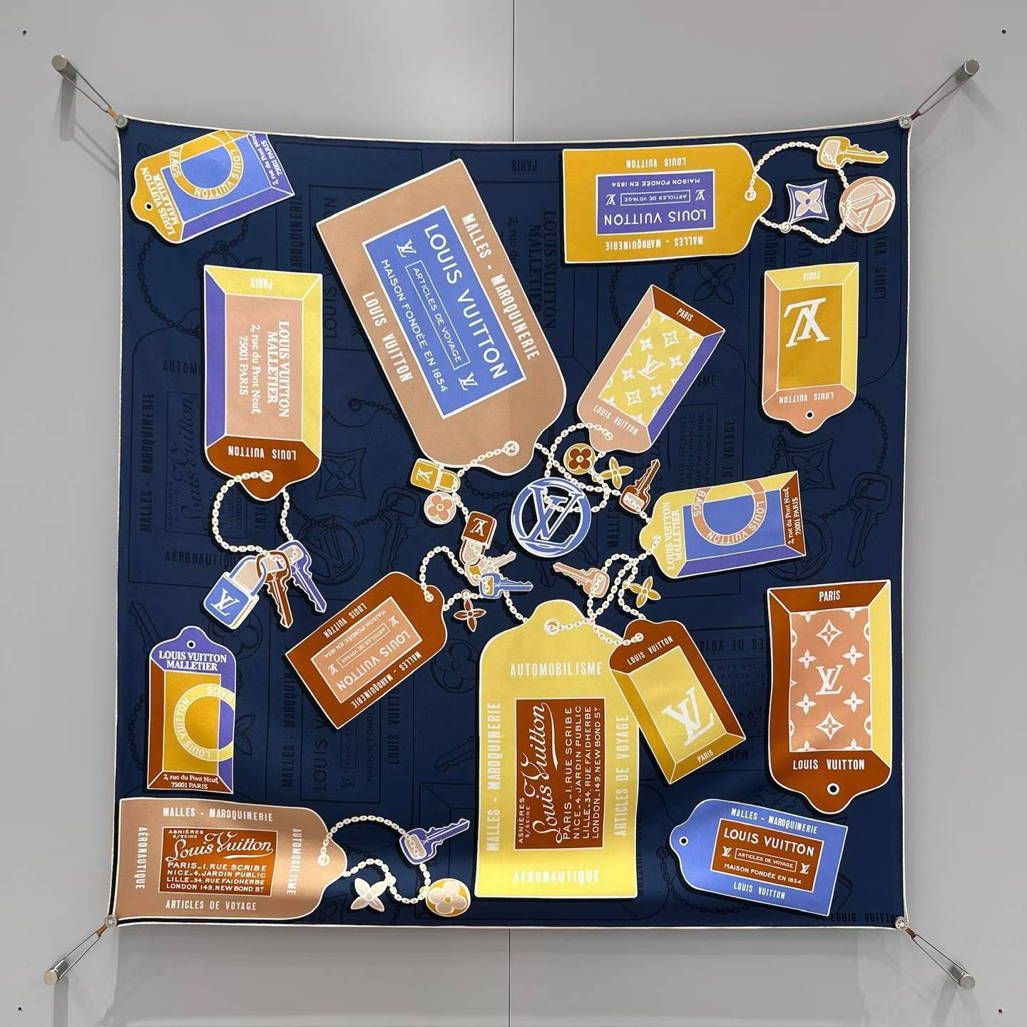 Louis Vuitton Square silk scarf view 12